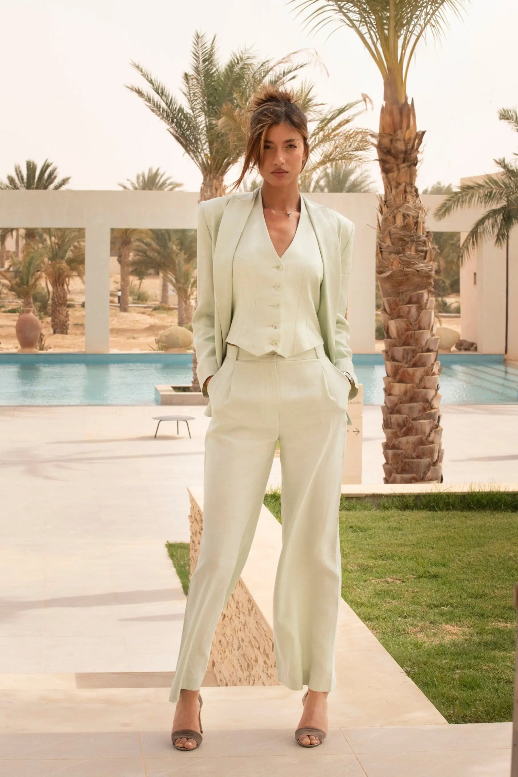 Vert émeraude Jogging Femme Vert Pastel Gaeub Shorts D