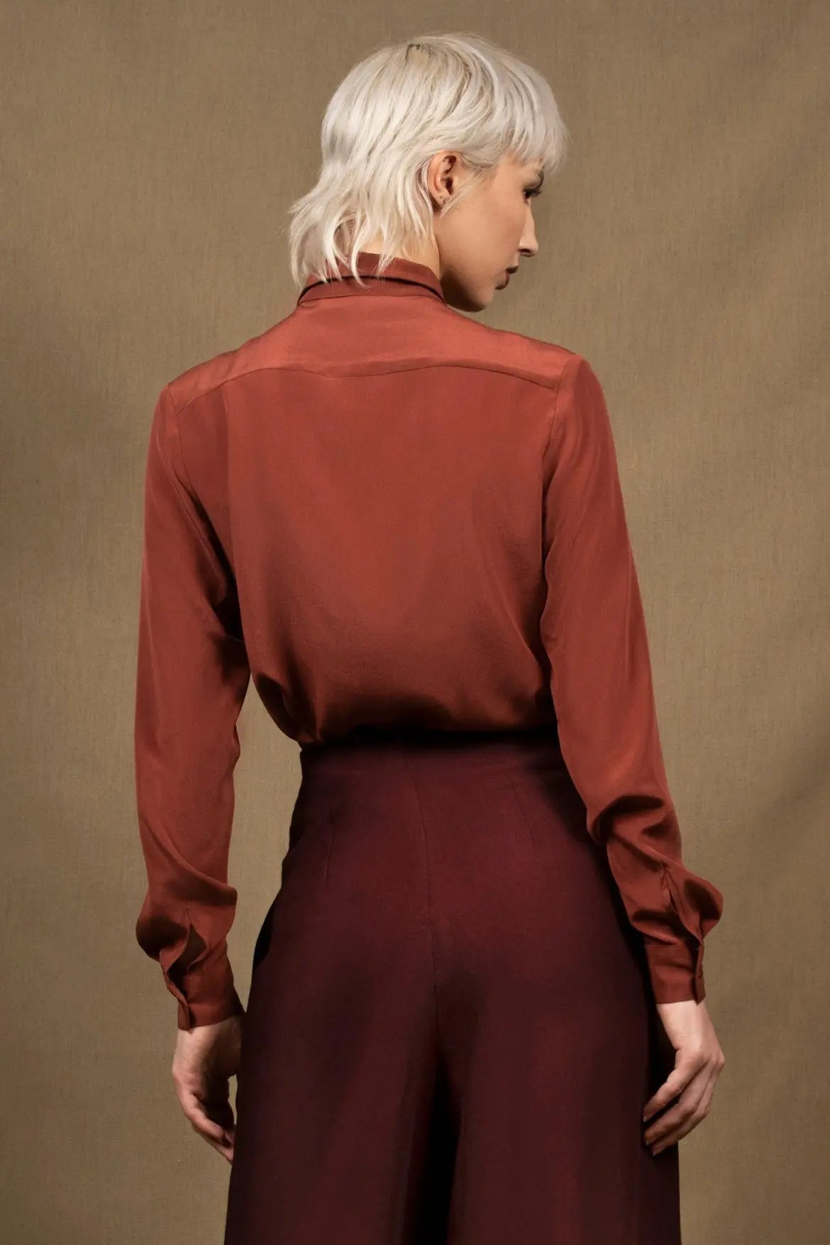 Chemise Femme Soie Chestnut - Conception My tailor is Joh