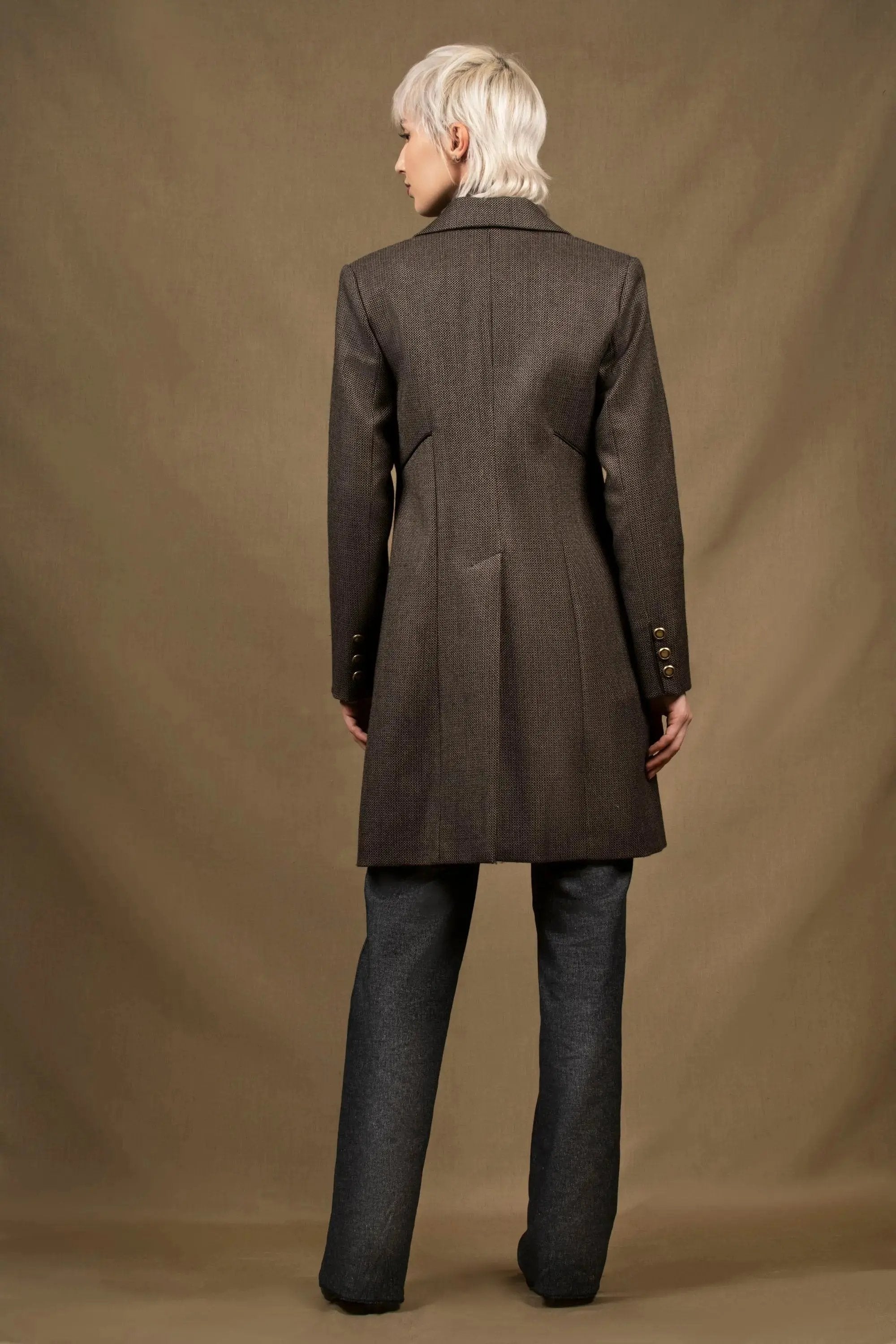 Manteau 3/4 Femme Croisé en Laine Tweed My tailor is Joh