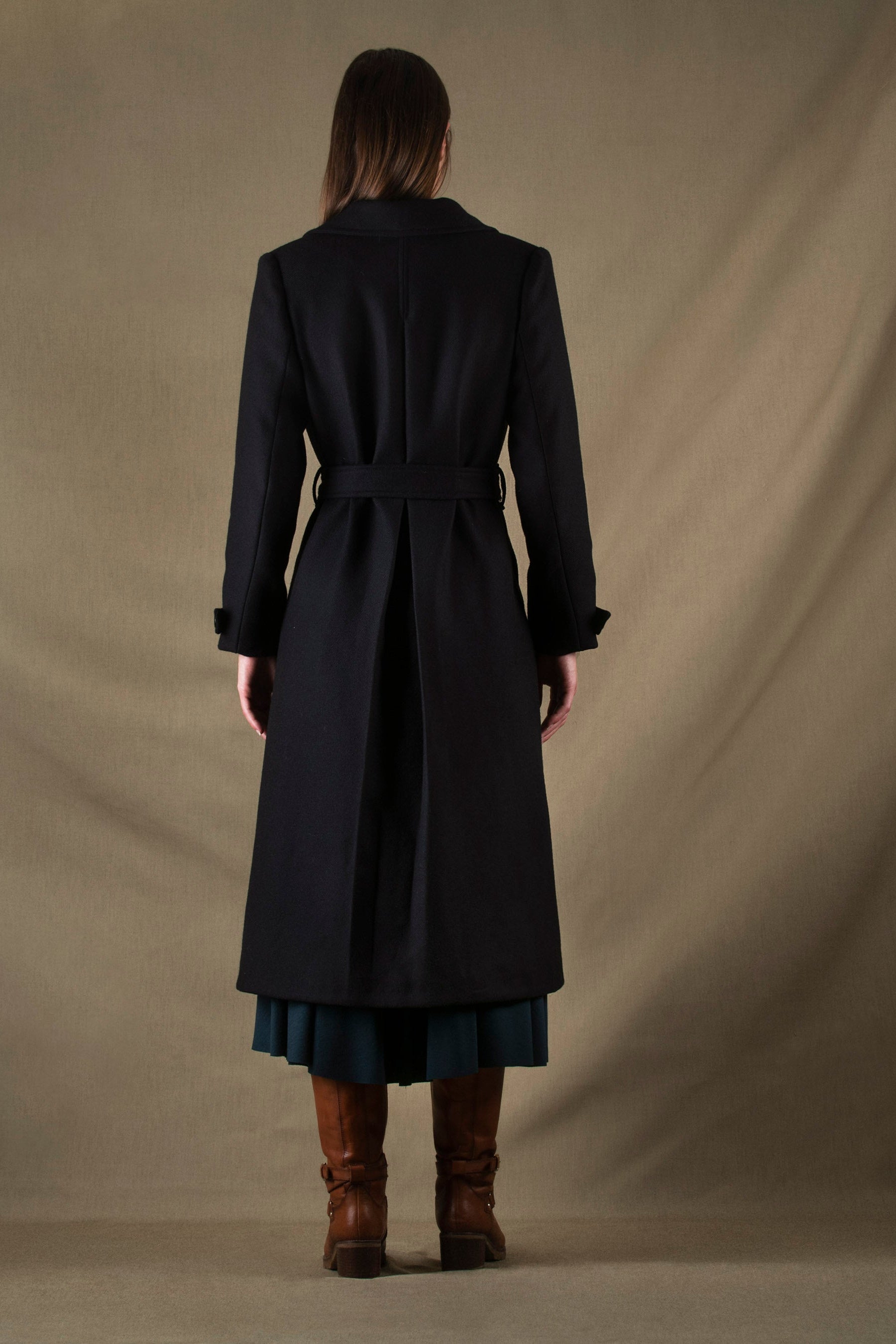 Manteau Femme Long Laine Noir Palace - My Tailor Is Joh 