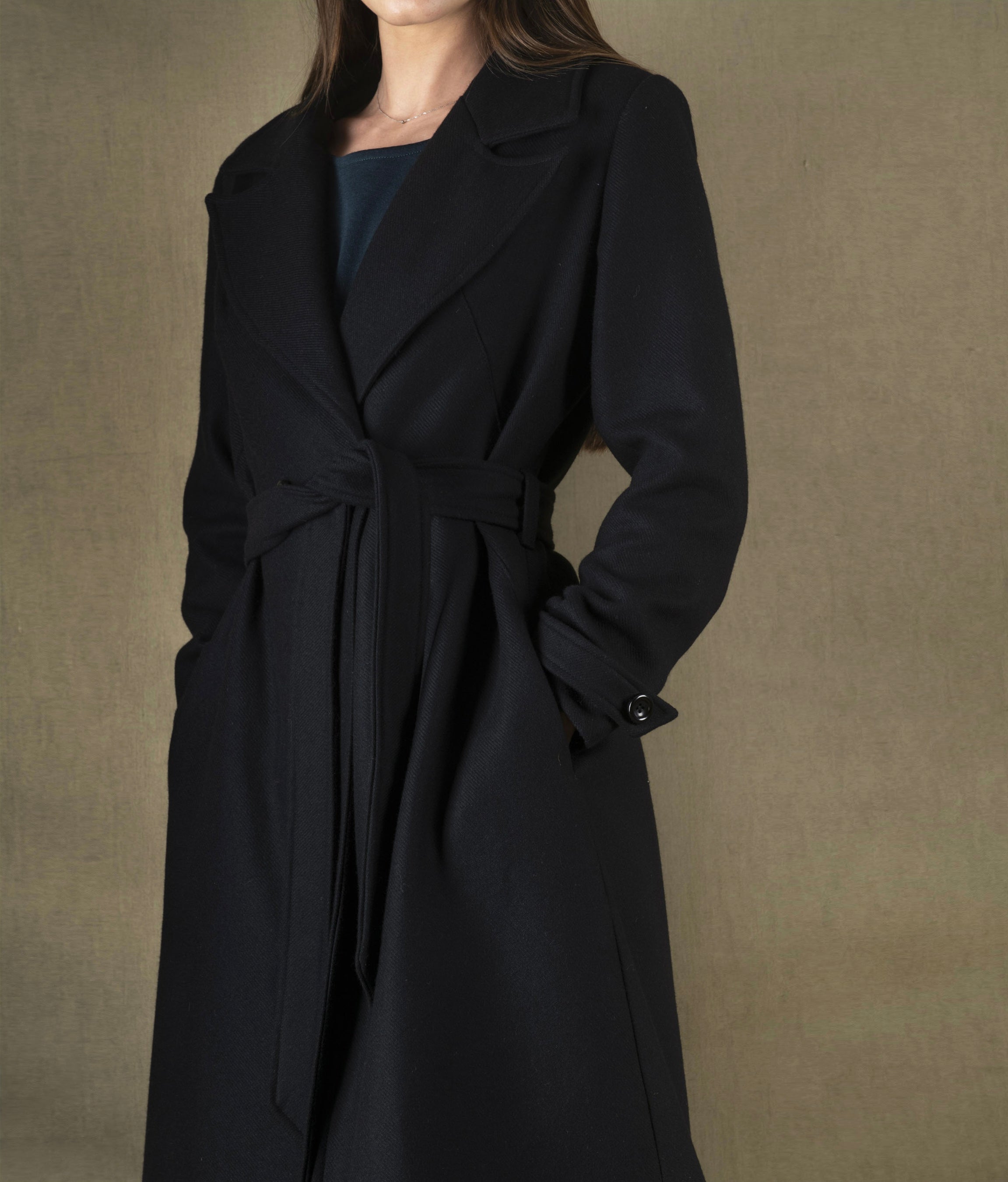 Manteau Femme Long Laine Noir Palace - My Tailor Is Joh 