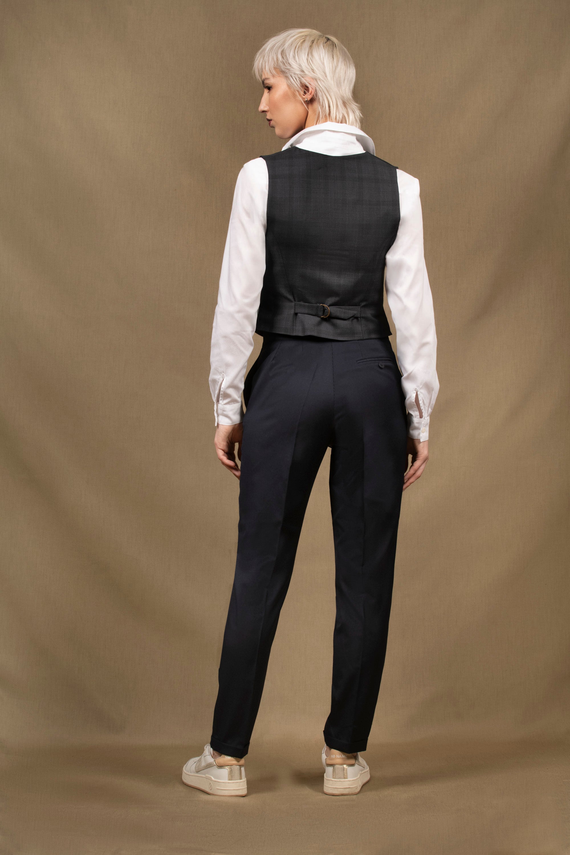 Pantalon Femme Laine Bleu Marine Conception - My Tailor Is Joh 