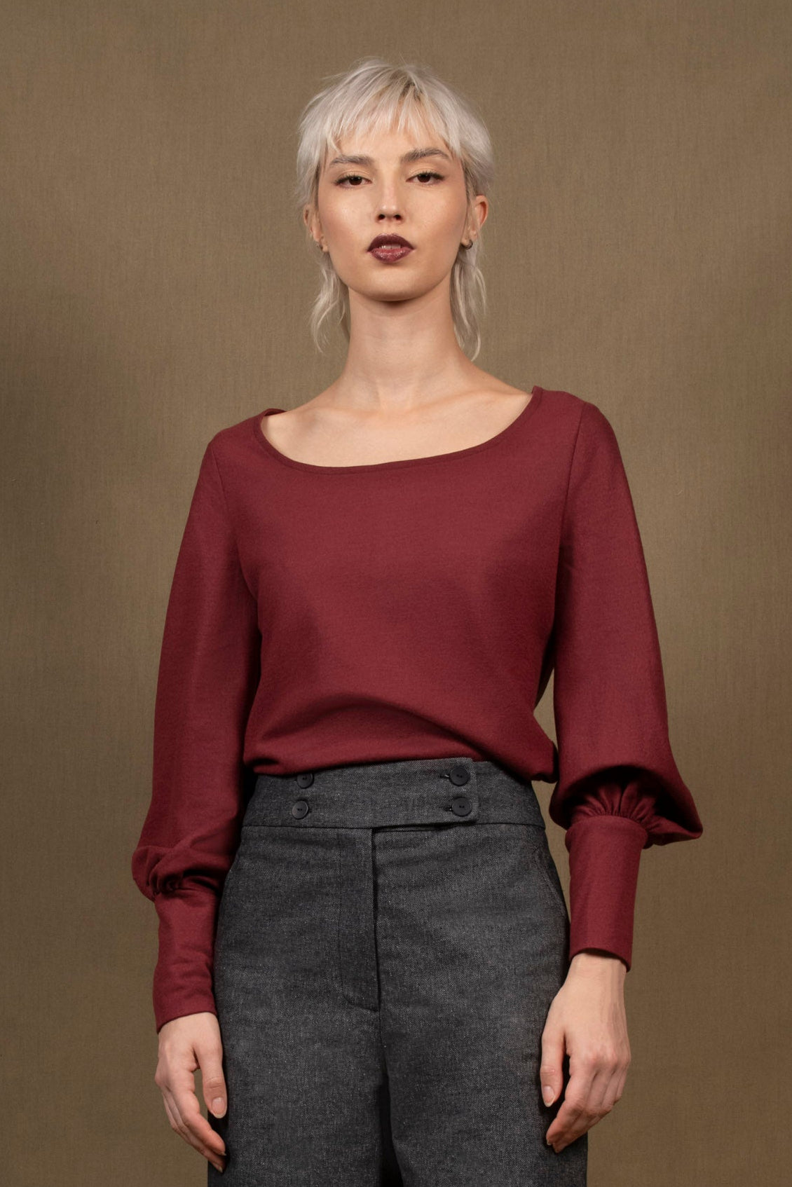 Pull Femme Bordeaux en Laine – Certitude My Tailor Is Joh 
