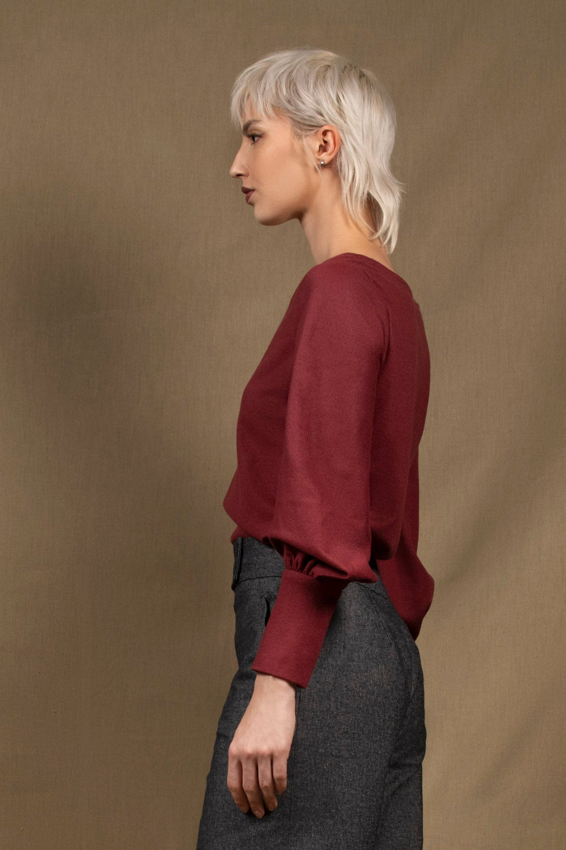 Pull Femme Bordeaux en Laine – Certitude My Tailor Is Joh 