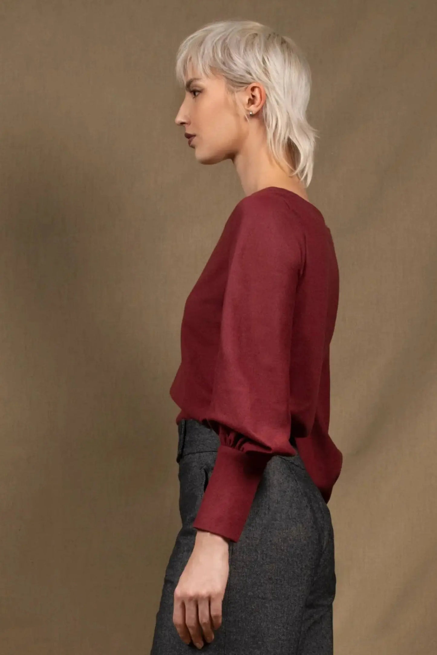 Pull Femme Bordeaux en Laine – Certitude My Tailor Is Joh 