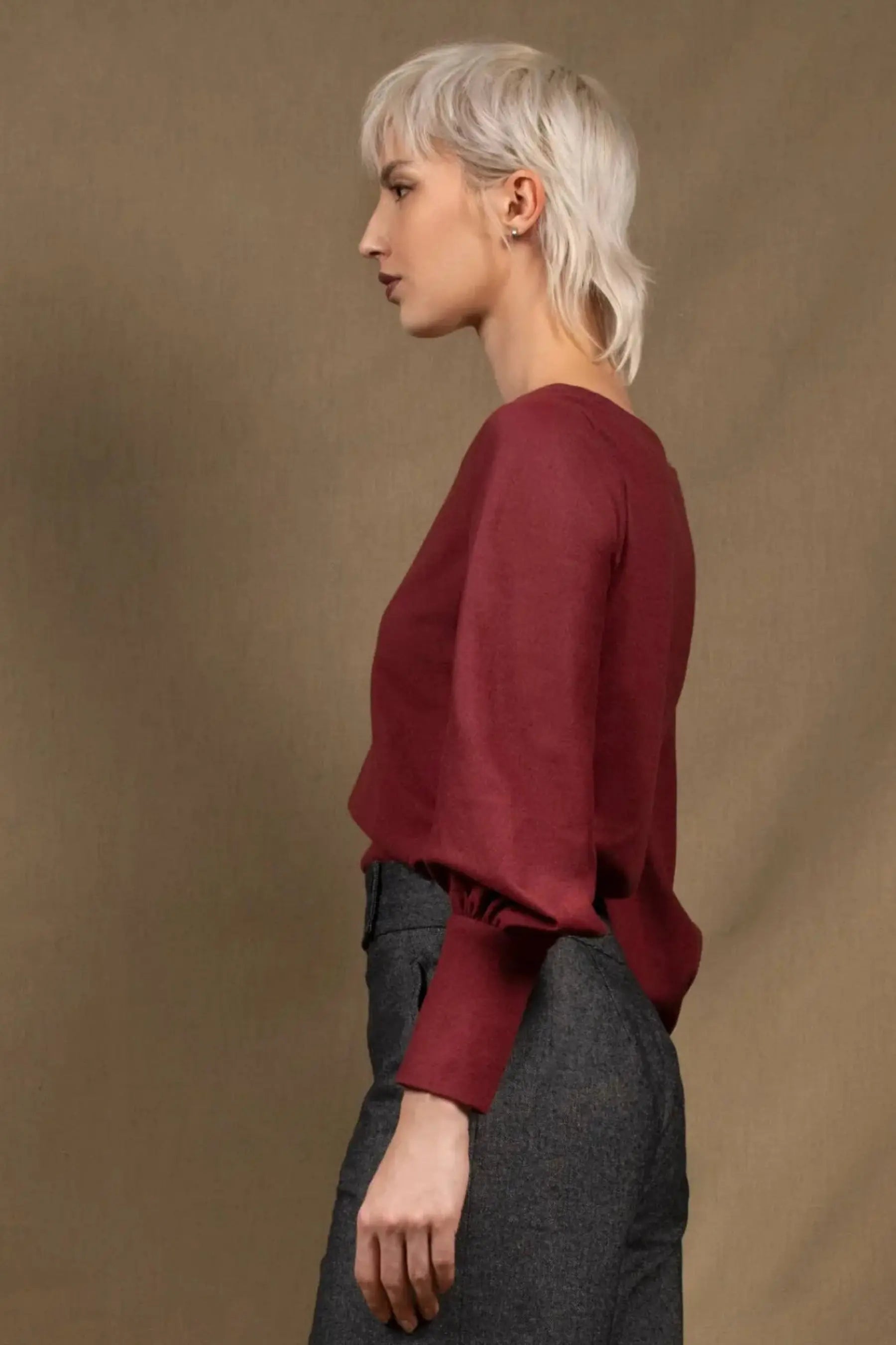 Pull Femme Bordeaux en Laine – Certitude My Tailor Is Joh 