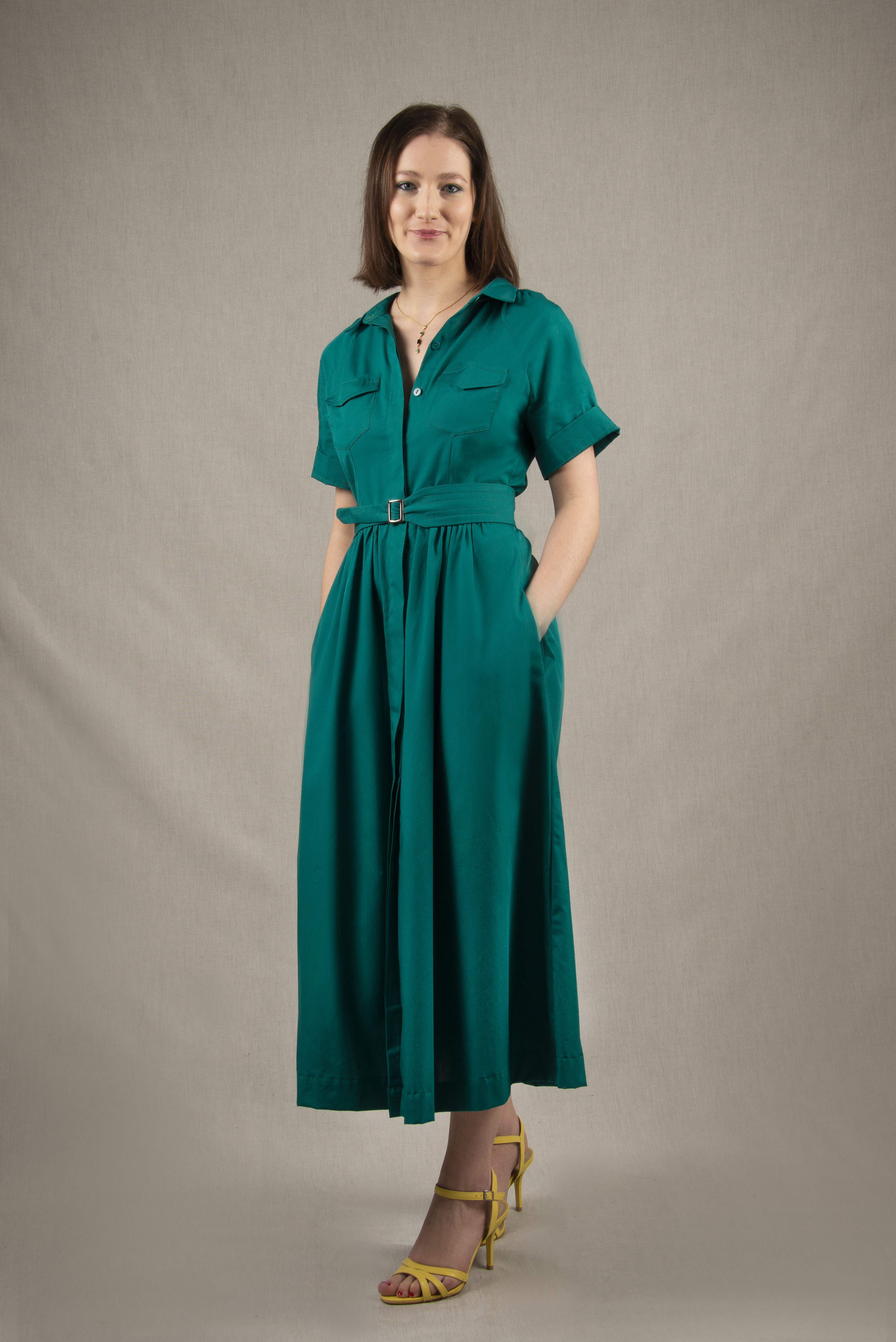 Robe Longue en Coton Couleur Bleu Lagon - Apparence