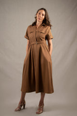 Robe Longue en Coton Couleur Havane - Apparence