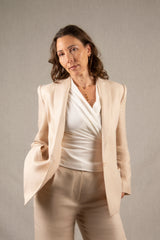 Veste Tailleur Femme Lin Ivoire – Illusion