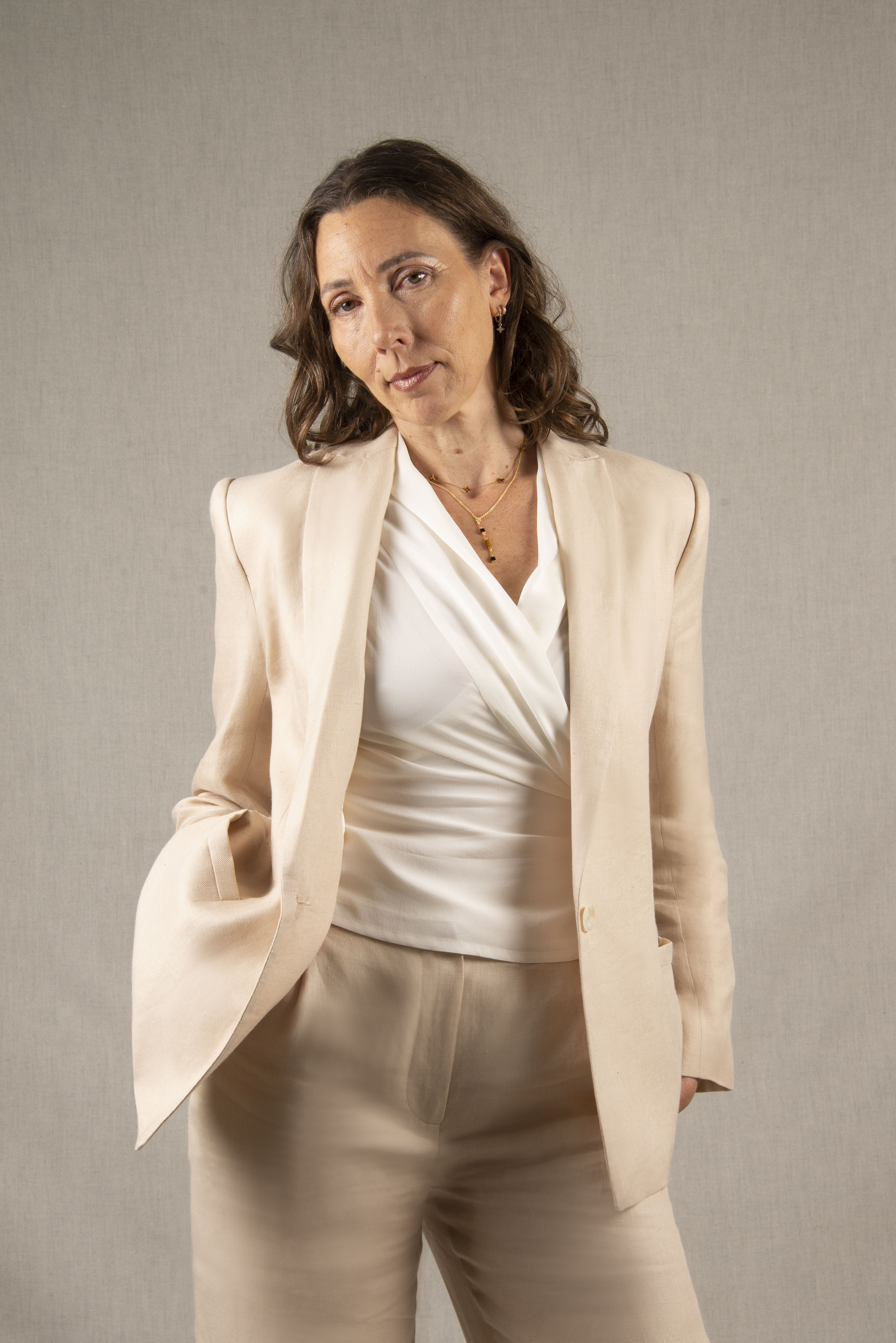 Veste Tailleur Femme Lin Ivoire – Illusion