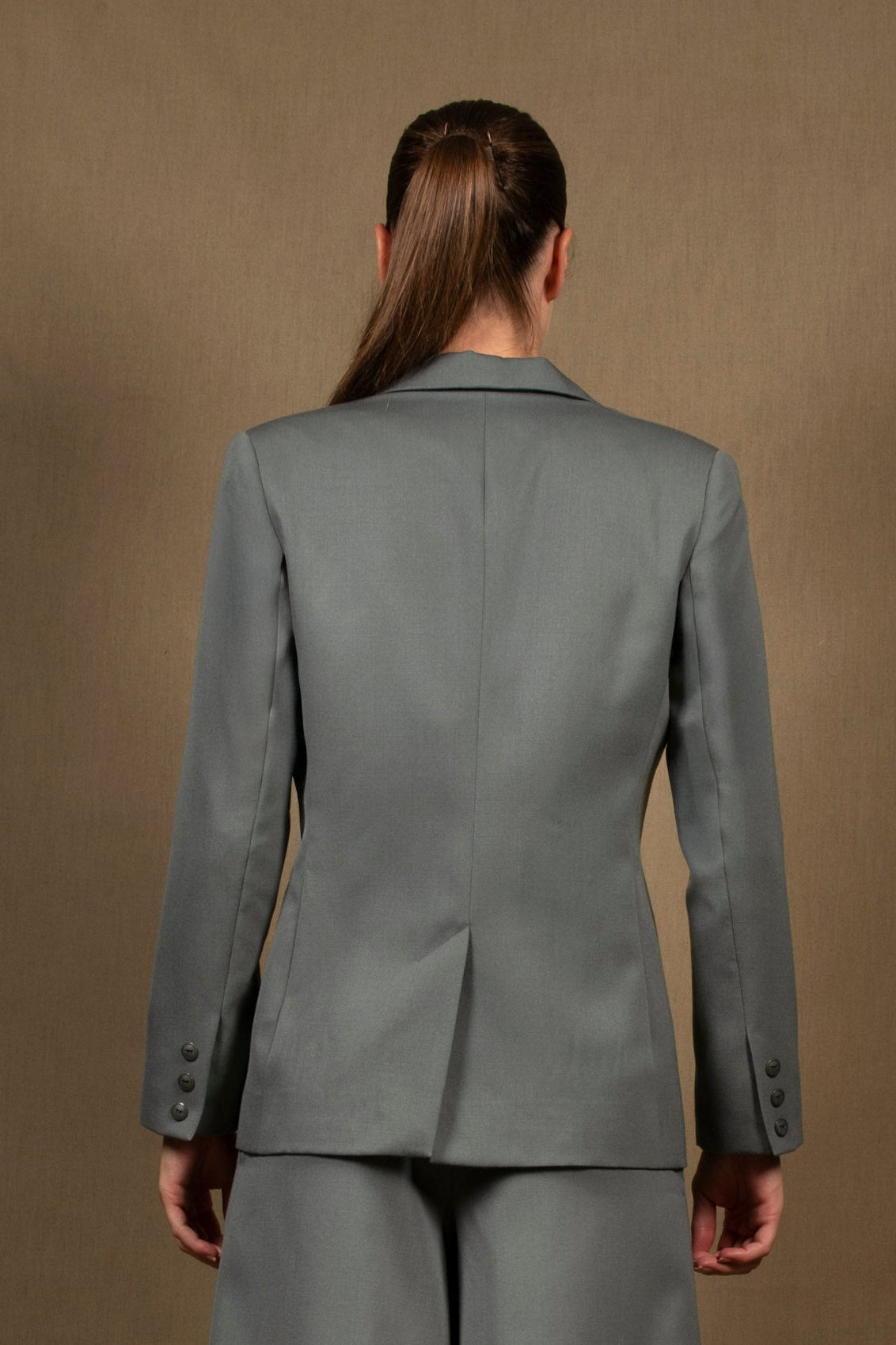Veste Tailleur Femme Vert Amande en Laine - Abandon My Tailor Is Joh