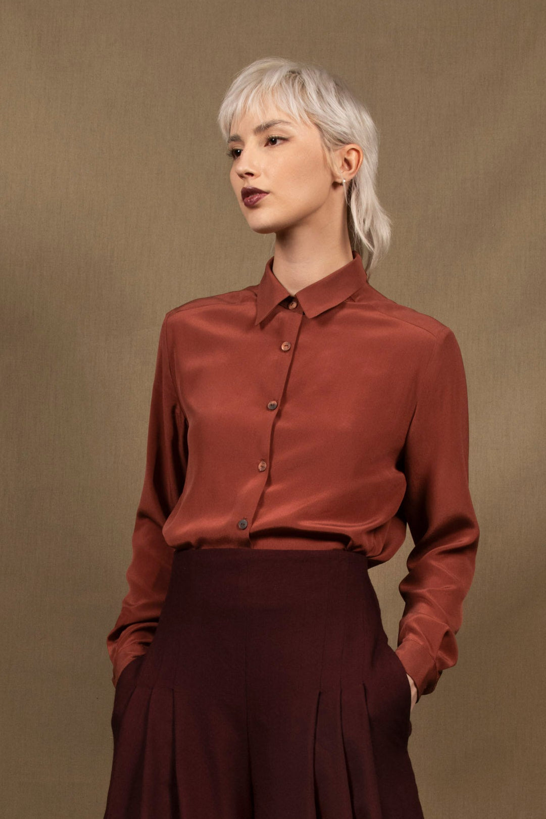Chemise Femme Soie Chestnut - Conception