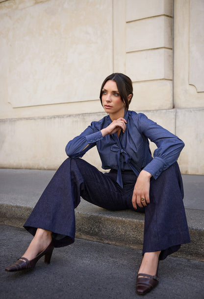 Pantalon Femme Large  jean bleu foncé - Certitude