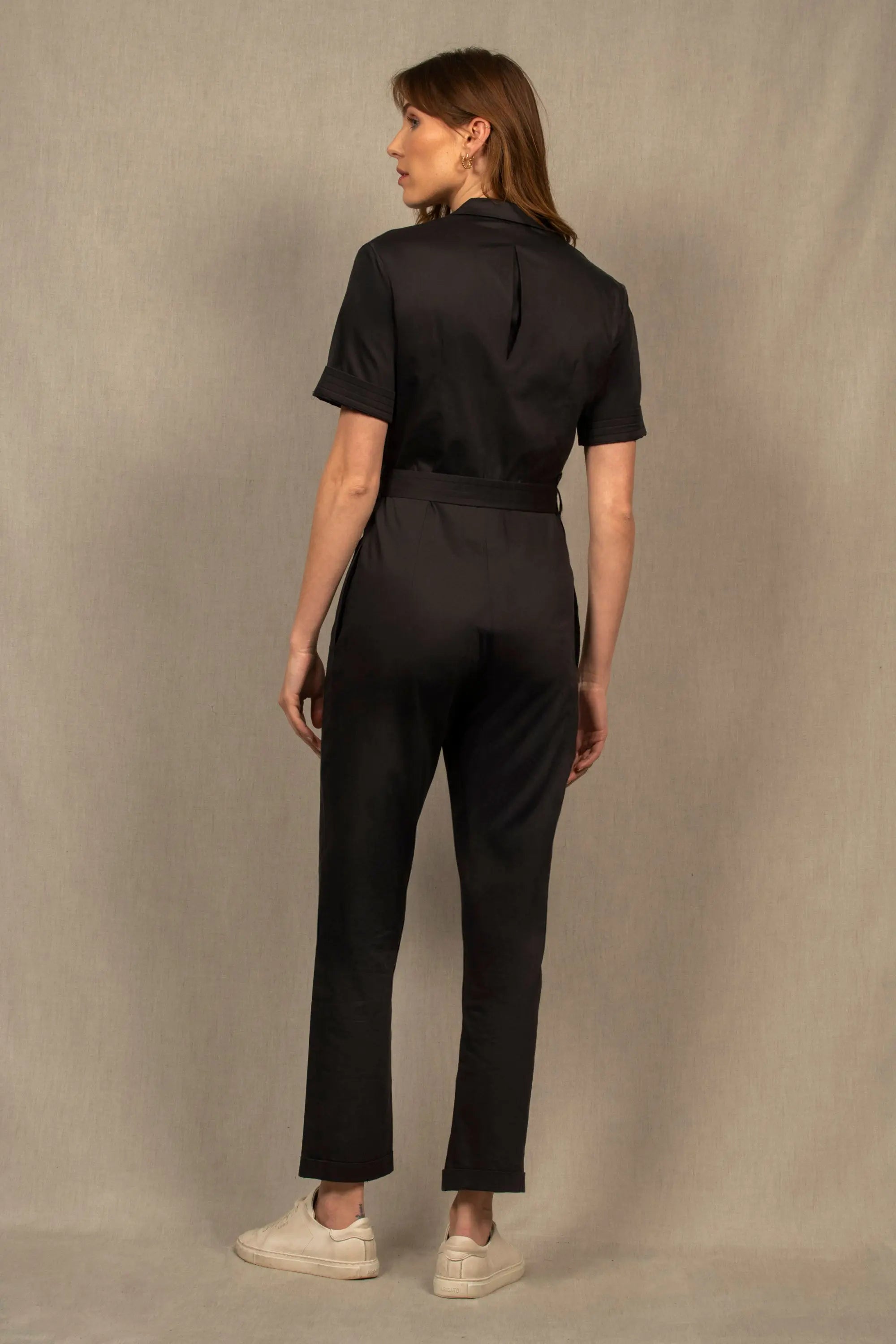 La combinaison pantalon femme coton noir Parenthèse - My tailor is Joh