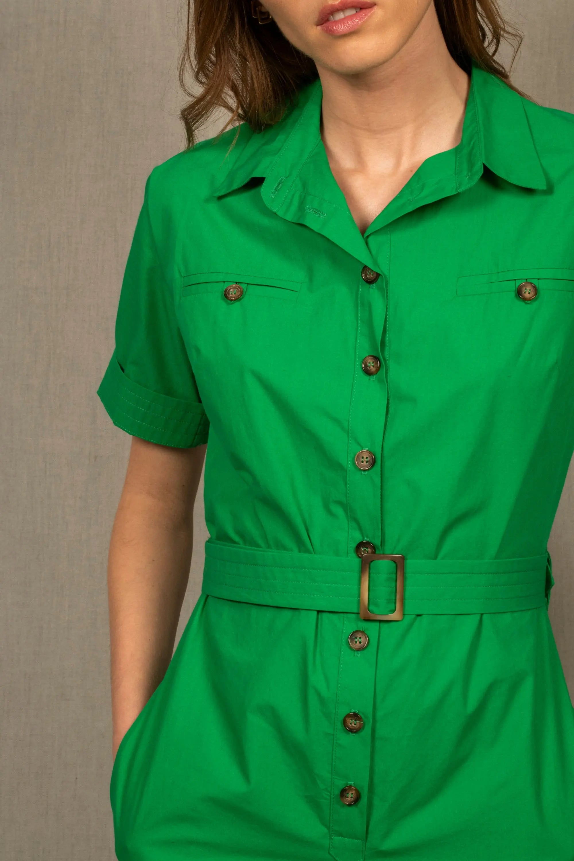 La combinaison pantalon femme coton vert Parenthèse - My tailor is Joh