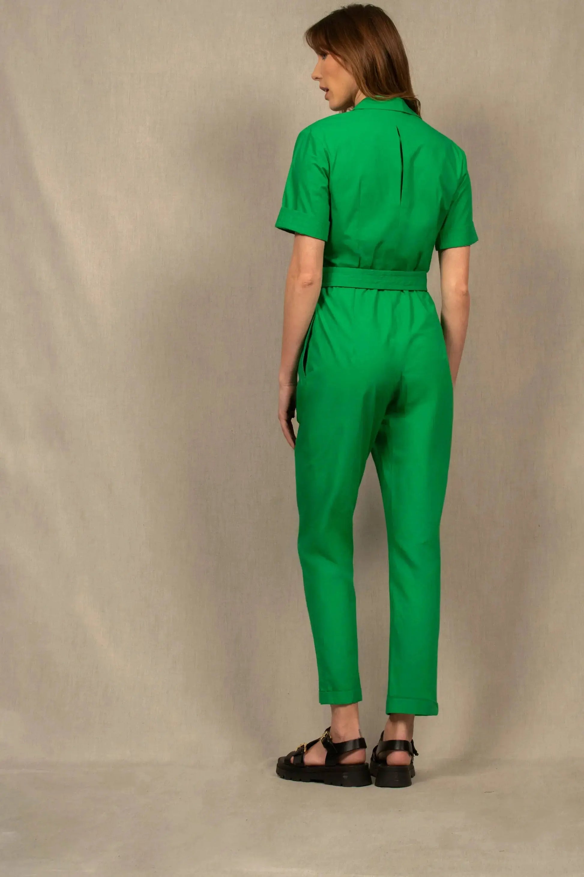 La combinaison pantalon femme coton vert Parenthèse - My tailor is Joh