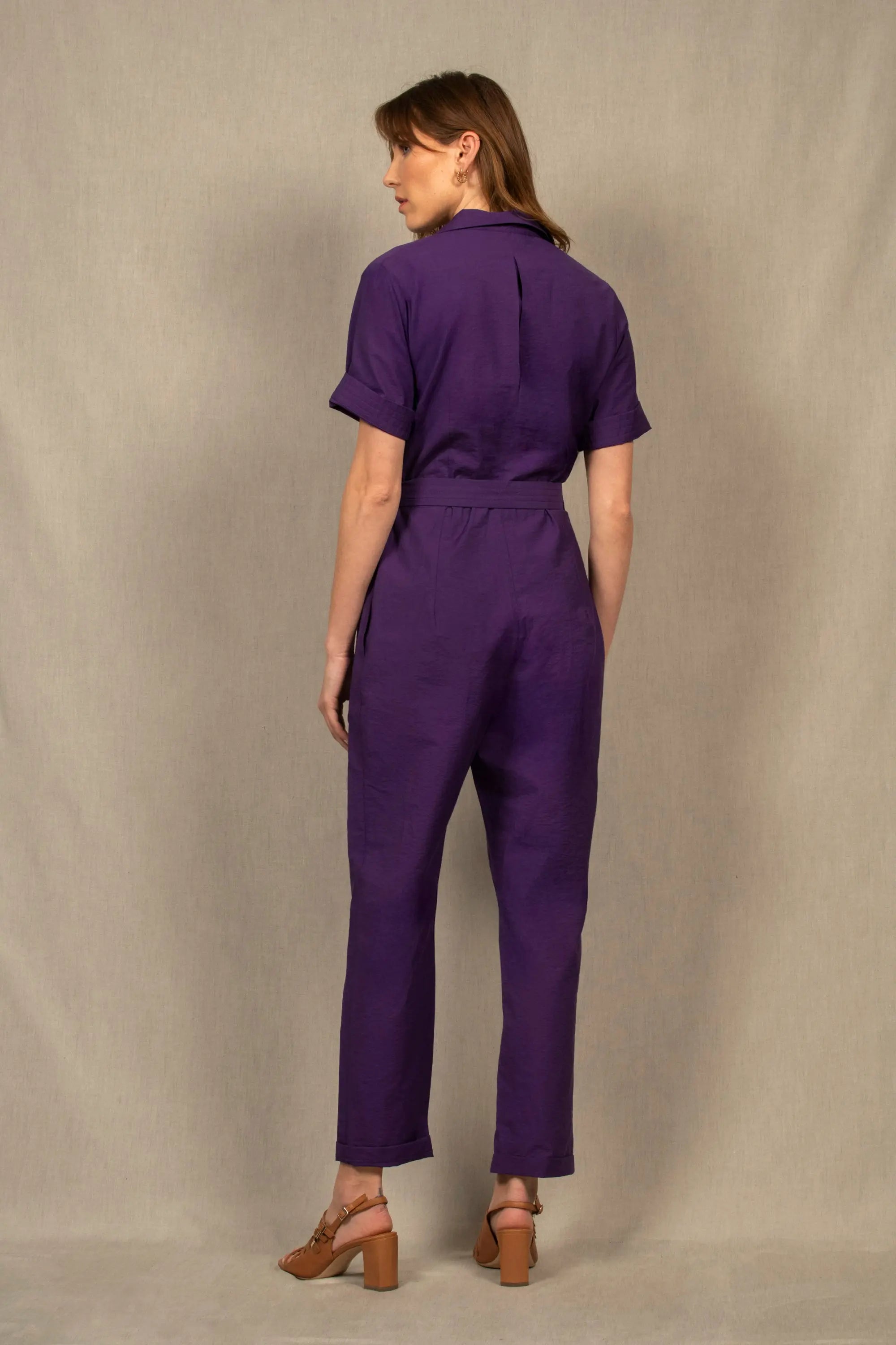 La combinaison pantalon femme coton violet Parenthèse - My tailor is Joh