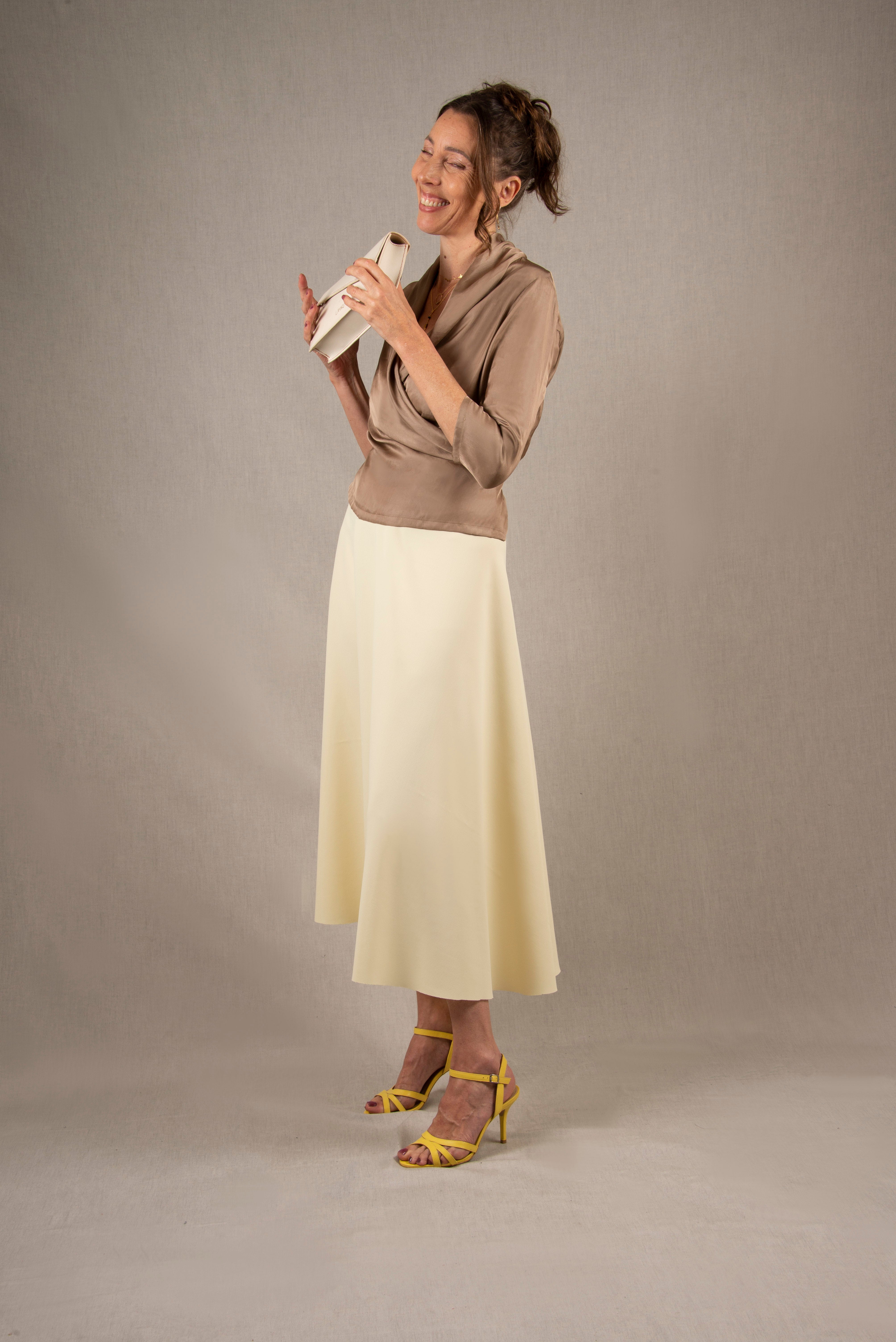 Jupe Longue Fluide Jaune Beurre – Palace