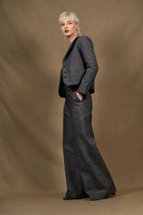 Veste Tailleur Femme Courte Bleu Jean - Certitude