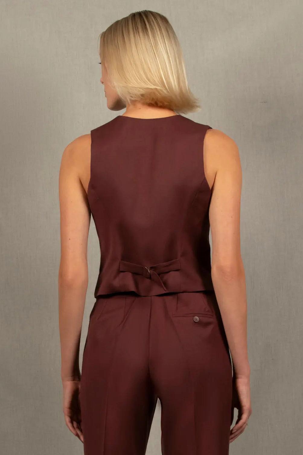 Gilet Tailleur Costume Femme Lie de Vin – Conception - My tailor is Joh