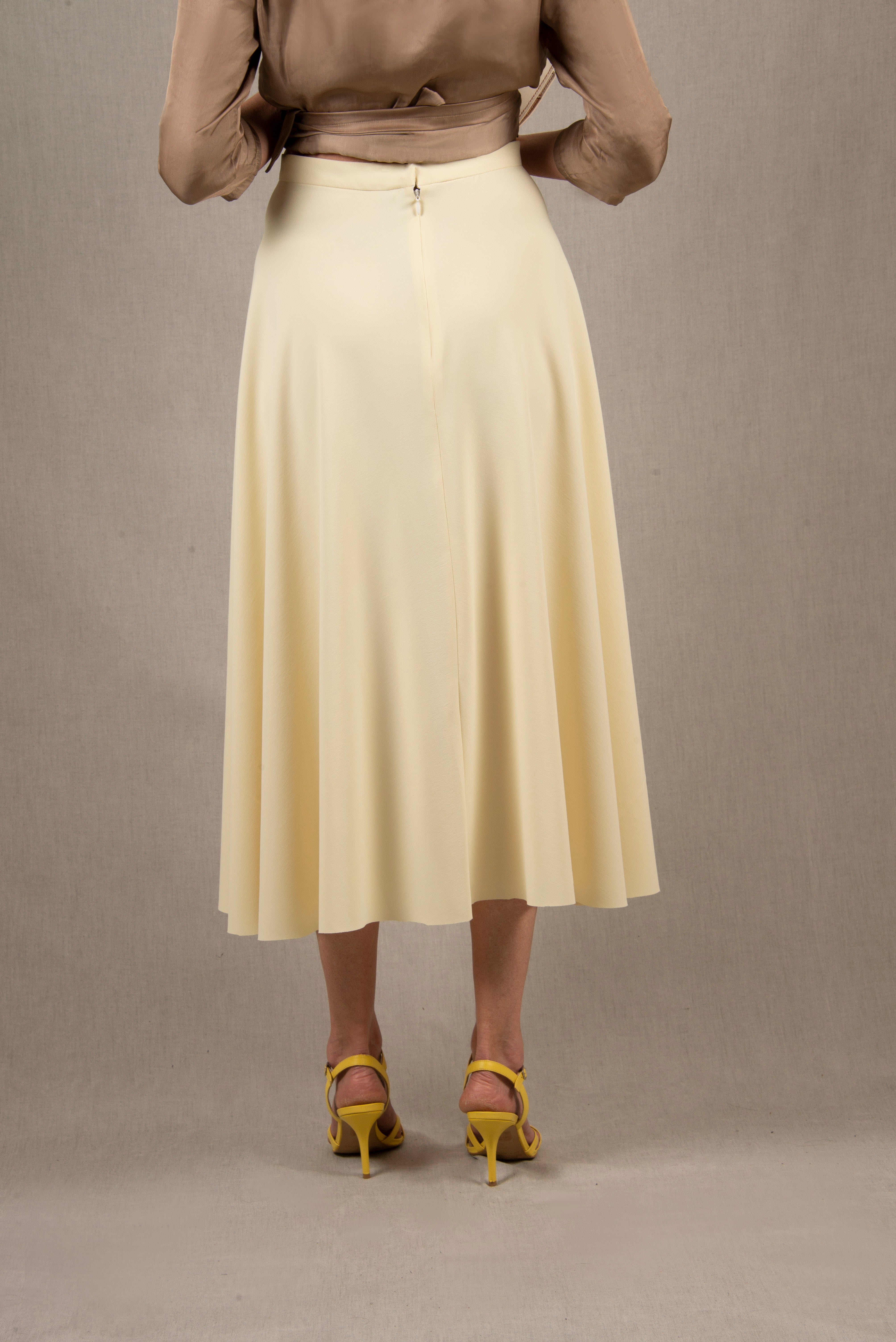 Jupe Longue Fluide Jaune Beurre – Palace
