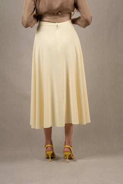 Jupe Longue Fluide Jaune Beurre – Palace My tailor is Joh