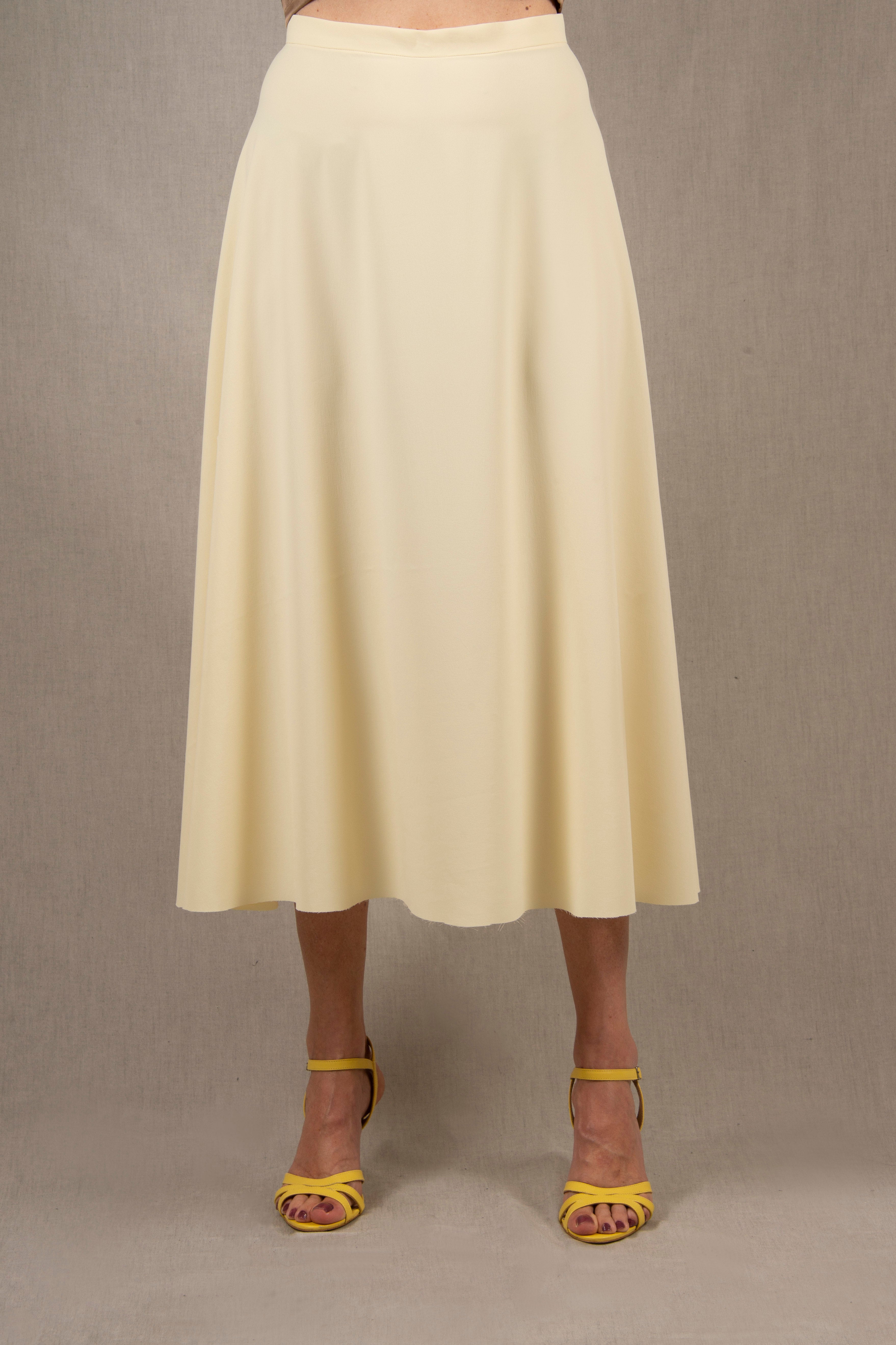 Jupe Longue Fluide Jaune Beurre – Palace