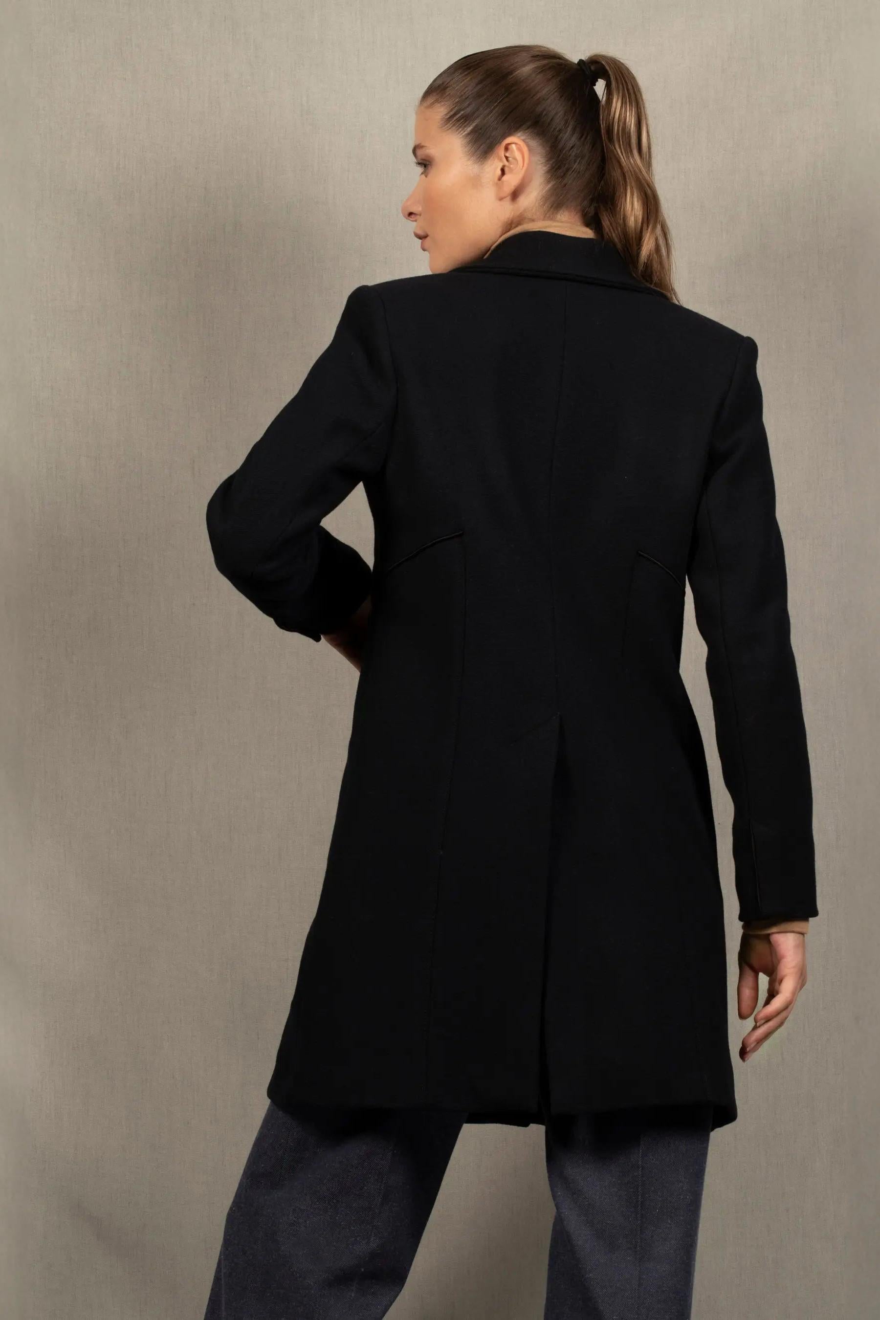 Manteau 3/4 Femme en Laine Bleu Marine - My tailor is Joh