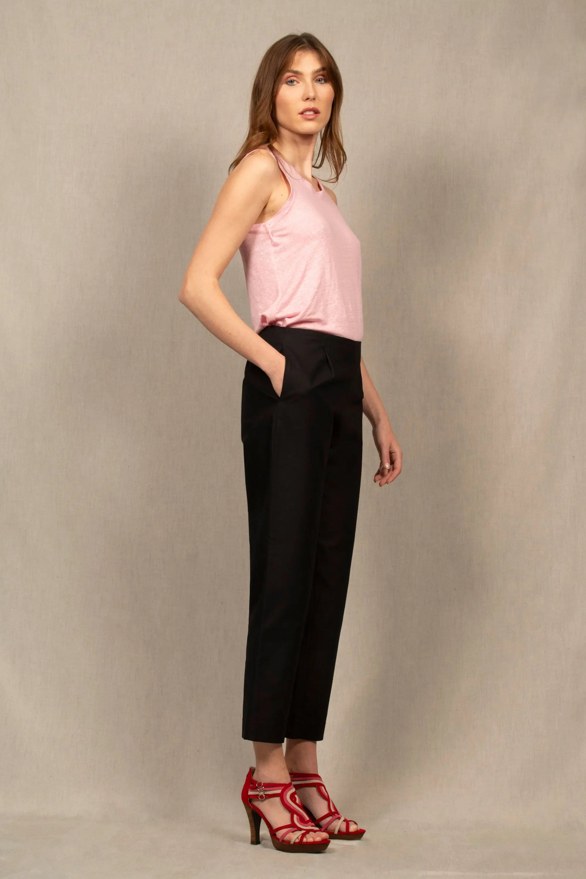 Pantalon Femme 7/8ème en Coton Noir – Espoir - My tailor is Joh