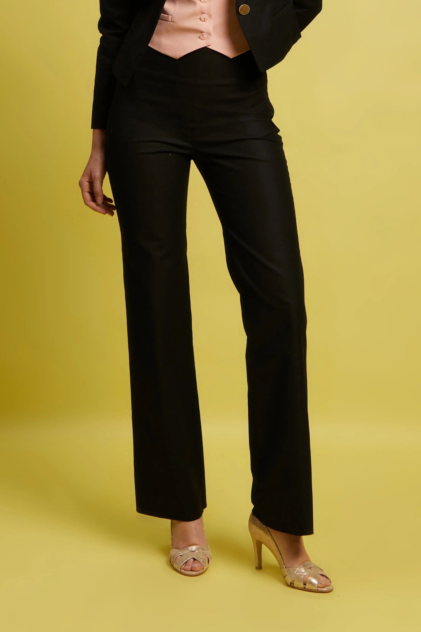 Le Pantalon tailleur droit coton noir Sœur - My tailor is Joh