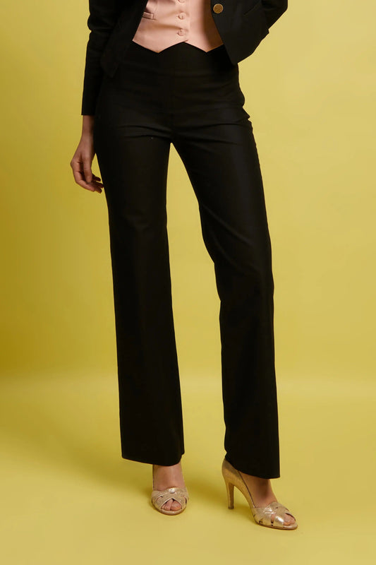 Le Pantalon tailleur droit coton noir Sœur - My tailor is Joh