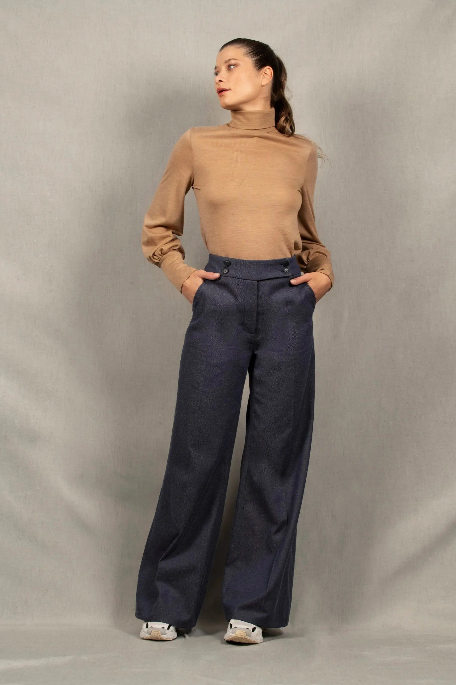 Pantalon Femme Large Jean bleu – Certitude - My tailor is Joh