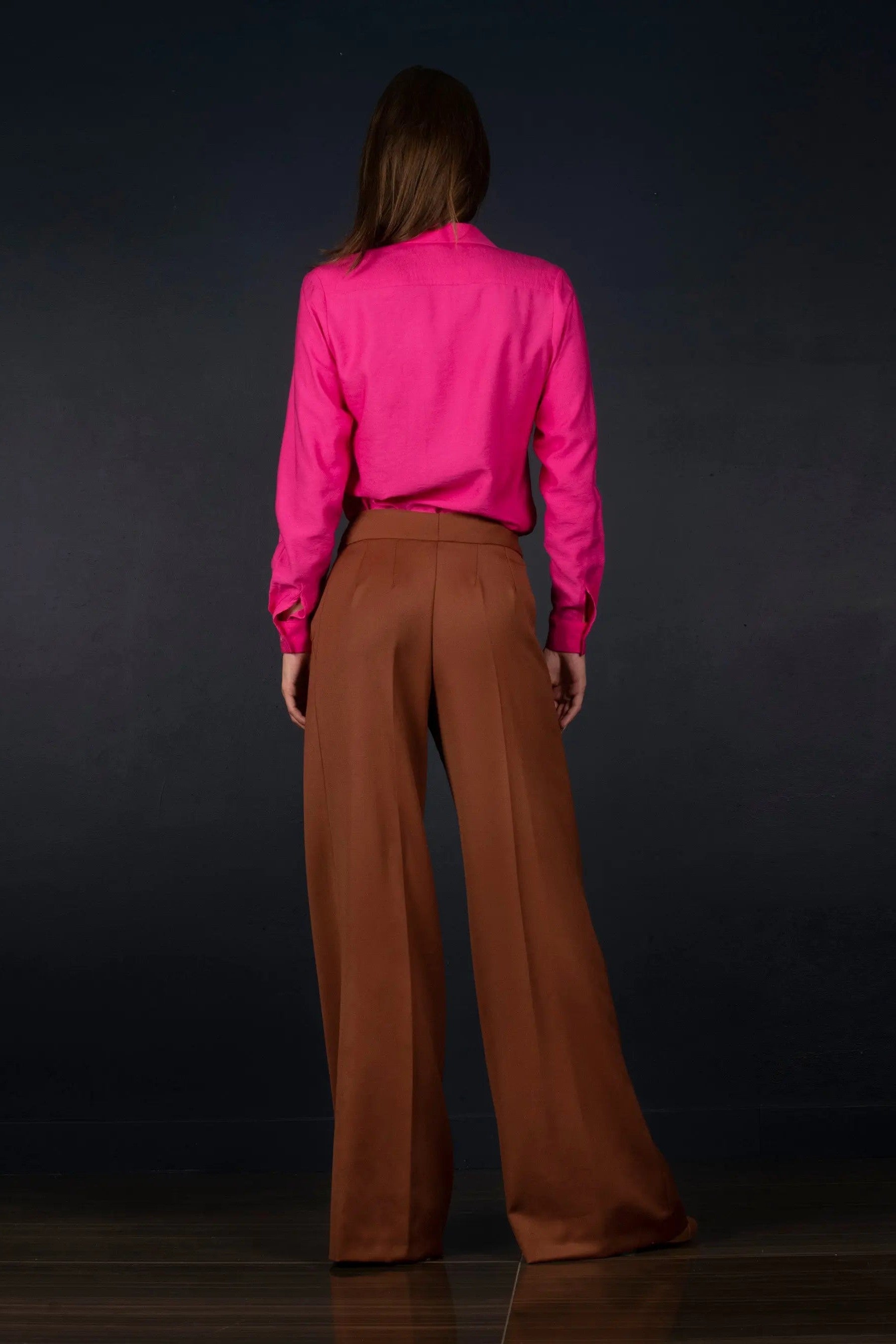 Pantalon Femme Large Laine Terra Cotta - Certitude - My tailor is Joh