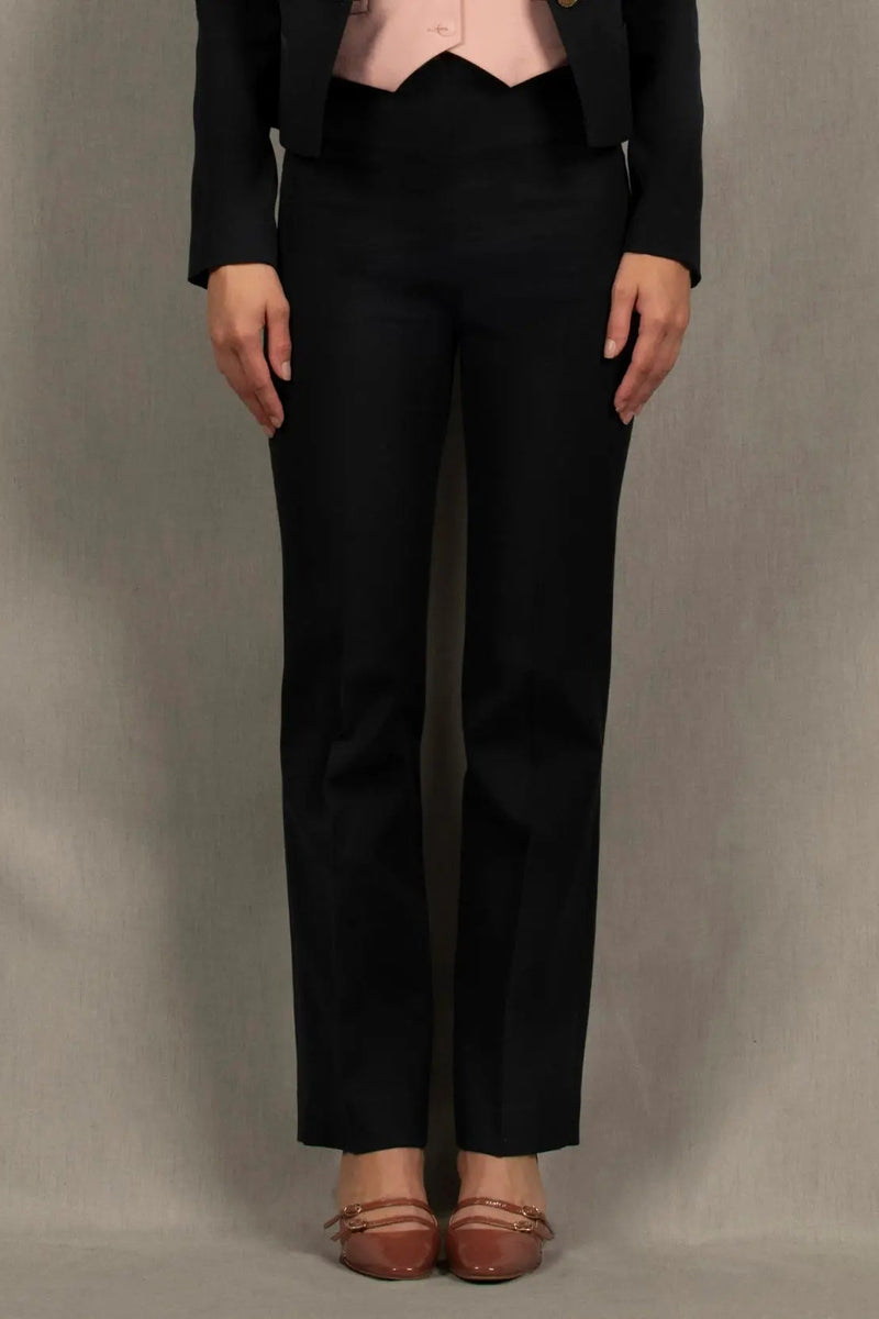Pantalon Tailleur Femme Droit Bleu marine – Sœur - My tailor is Joh