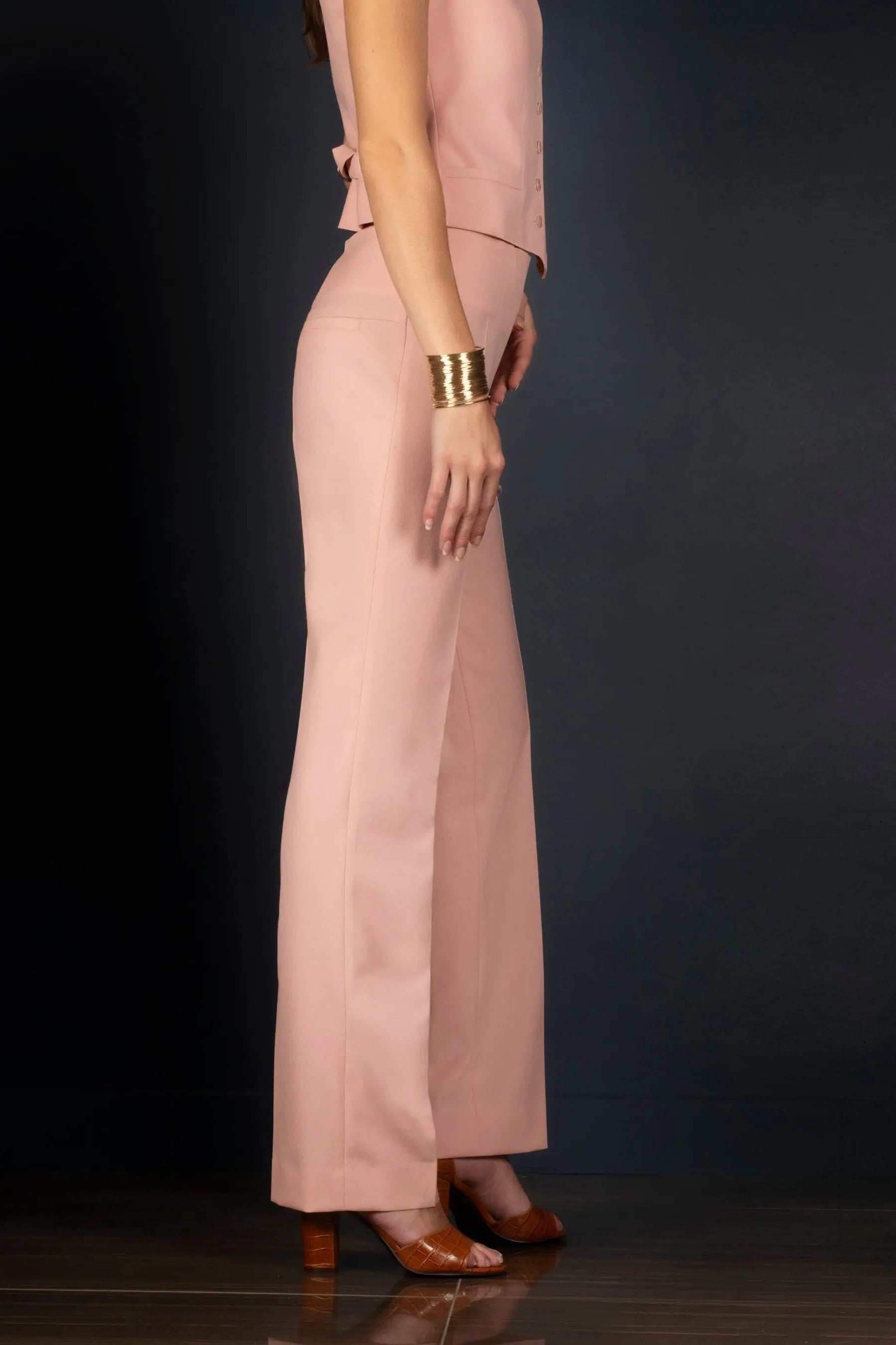 Pantalon Tailleur Femme Laine Rose Ballerine - Soeur - My tailor is Joh