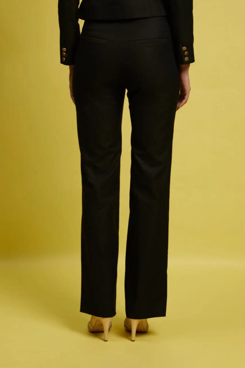 Le Pantalon tailleur droit coton noir Sœur - My tailor is Joh