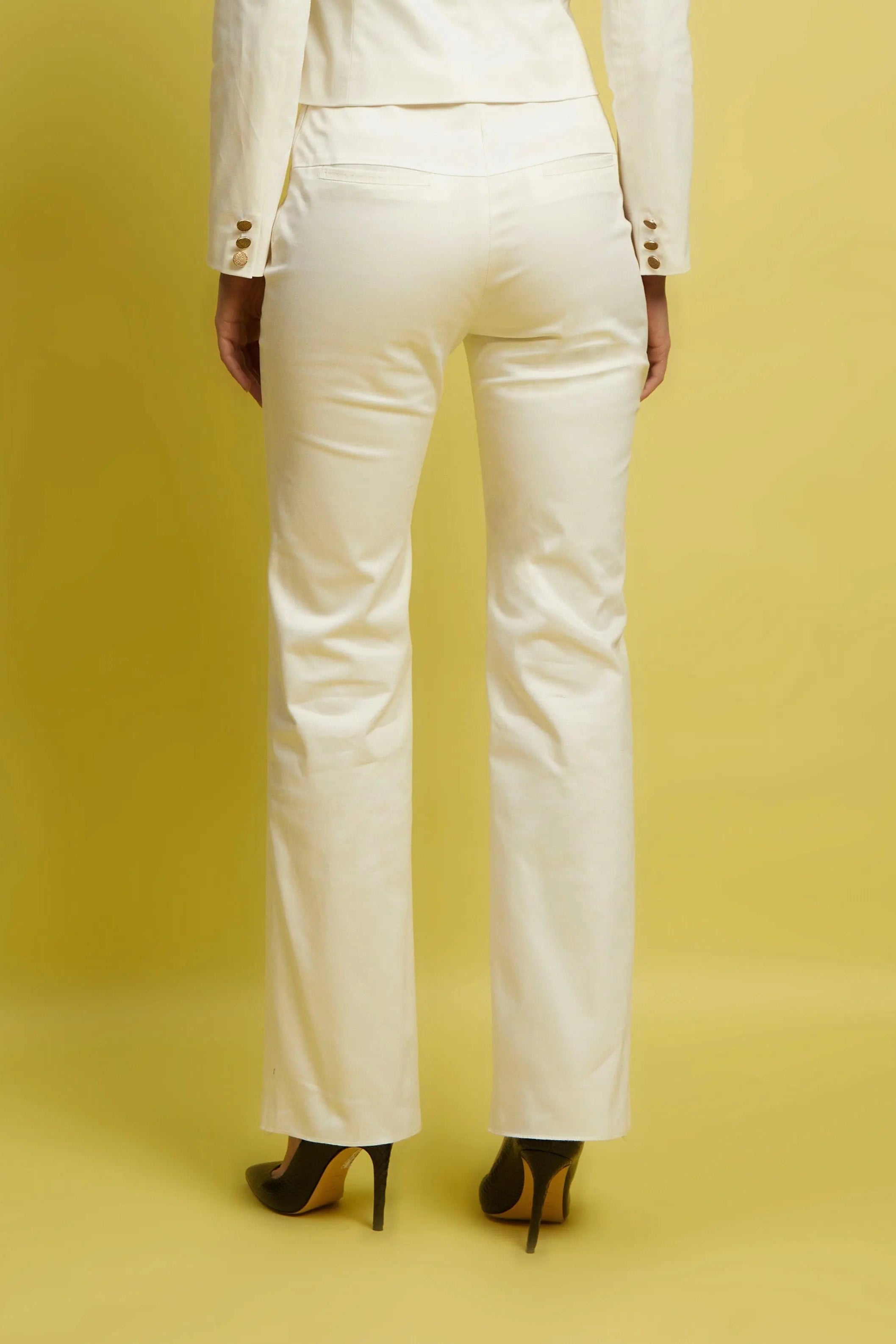 Le Pantalon tailleur droit coton blanc Sœur - My tailor is Joh
