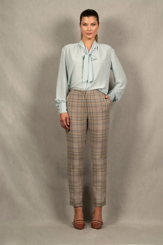 Pantalon Tailleur Femme Fitté Laine à carreaux – Conception - My tailor is Joh