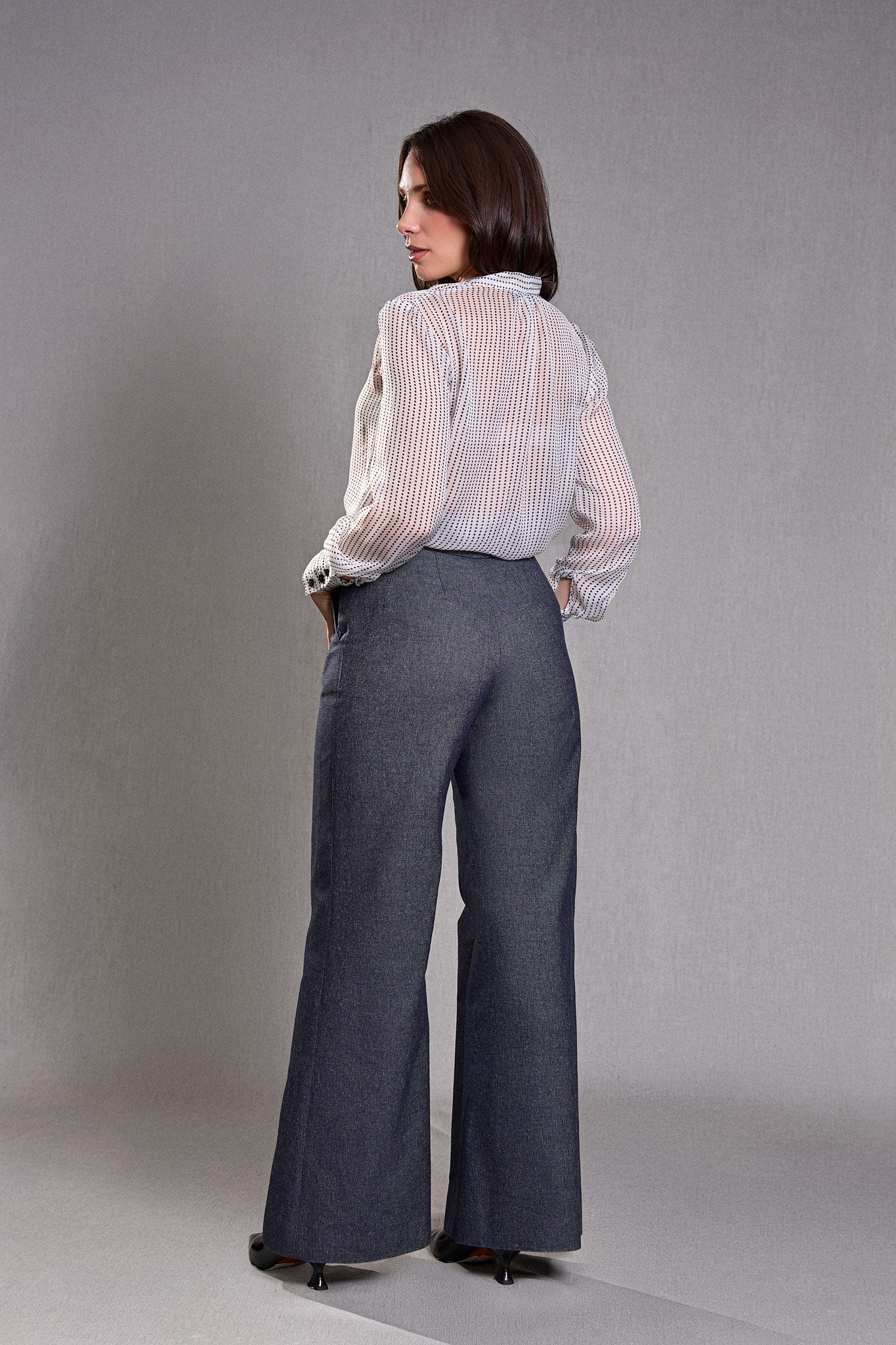 Pantalon Femme Large jean bleu gris - Certitude