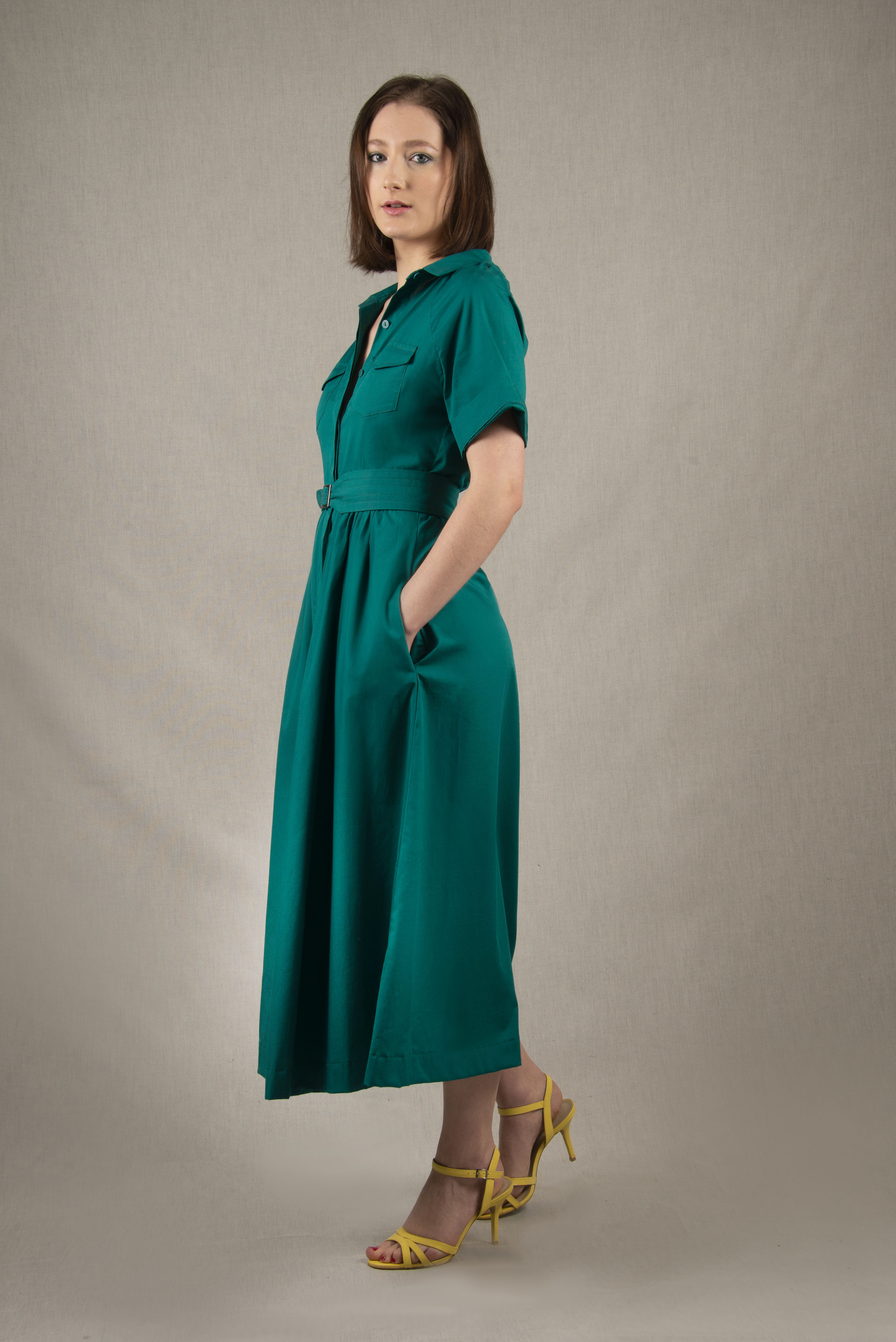 Robe Longue en Coton Couleur Bleu Lagon - Apparence