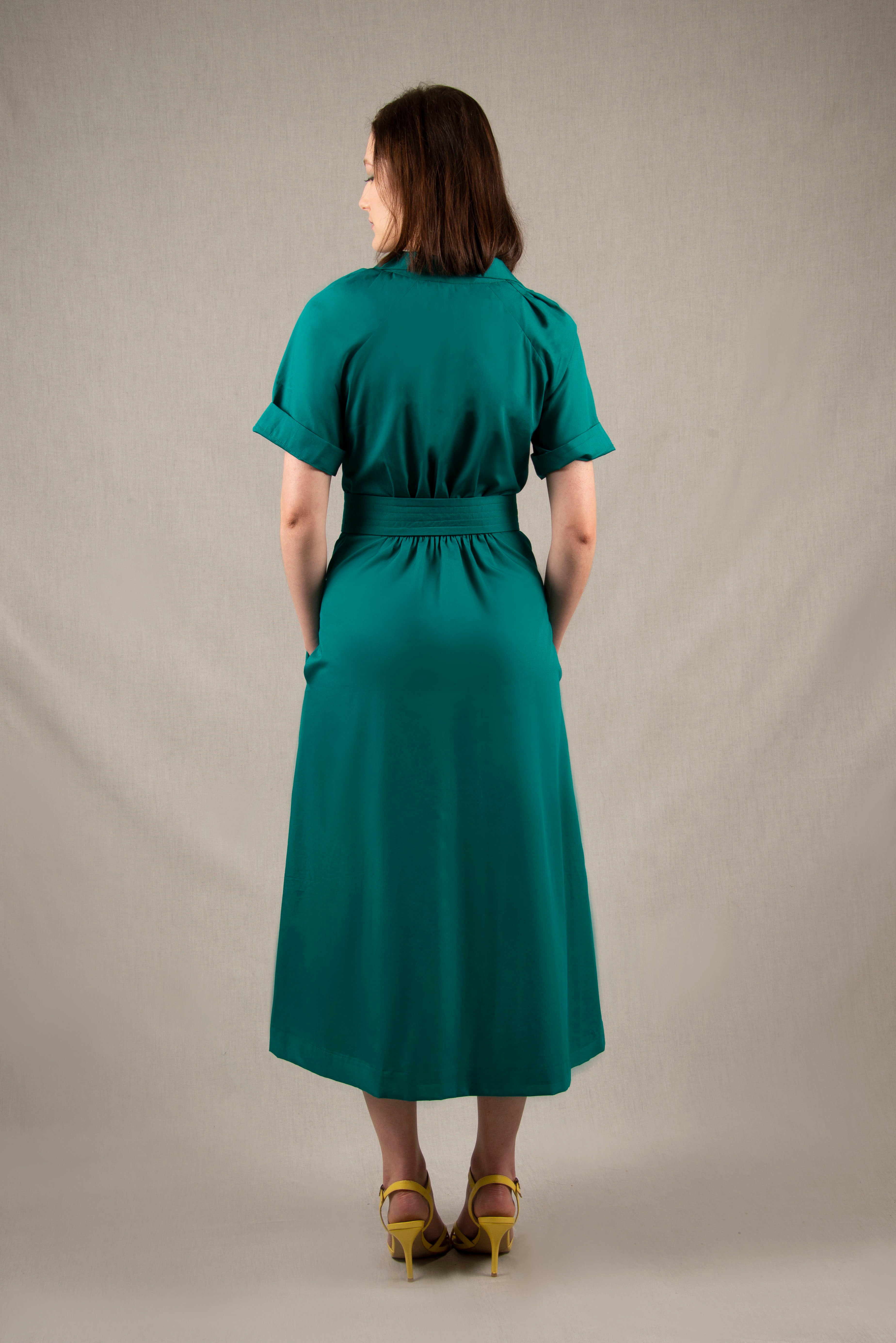 Robe Longue en Coton Couleur Bleu Lagon - Apparence