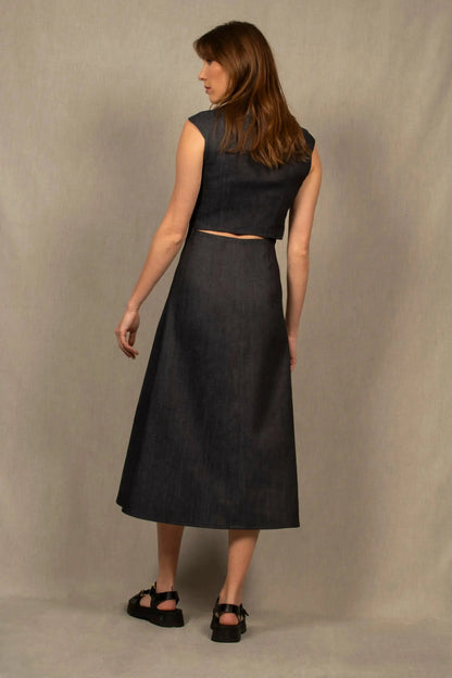 Robe Longue Sans Manche en Jean Bleu – Allure - My tailor is Joh
