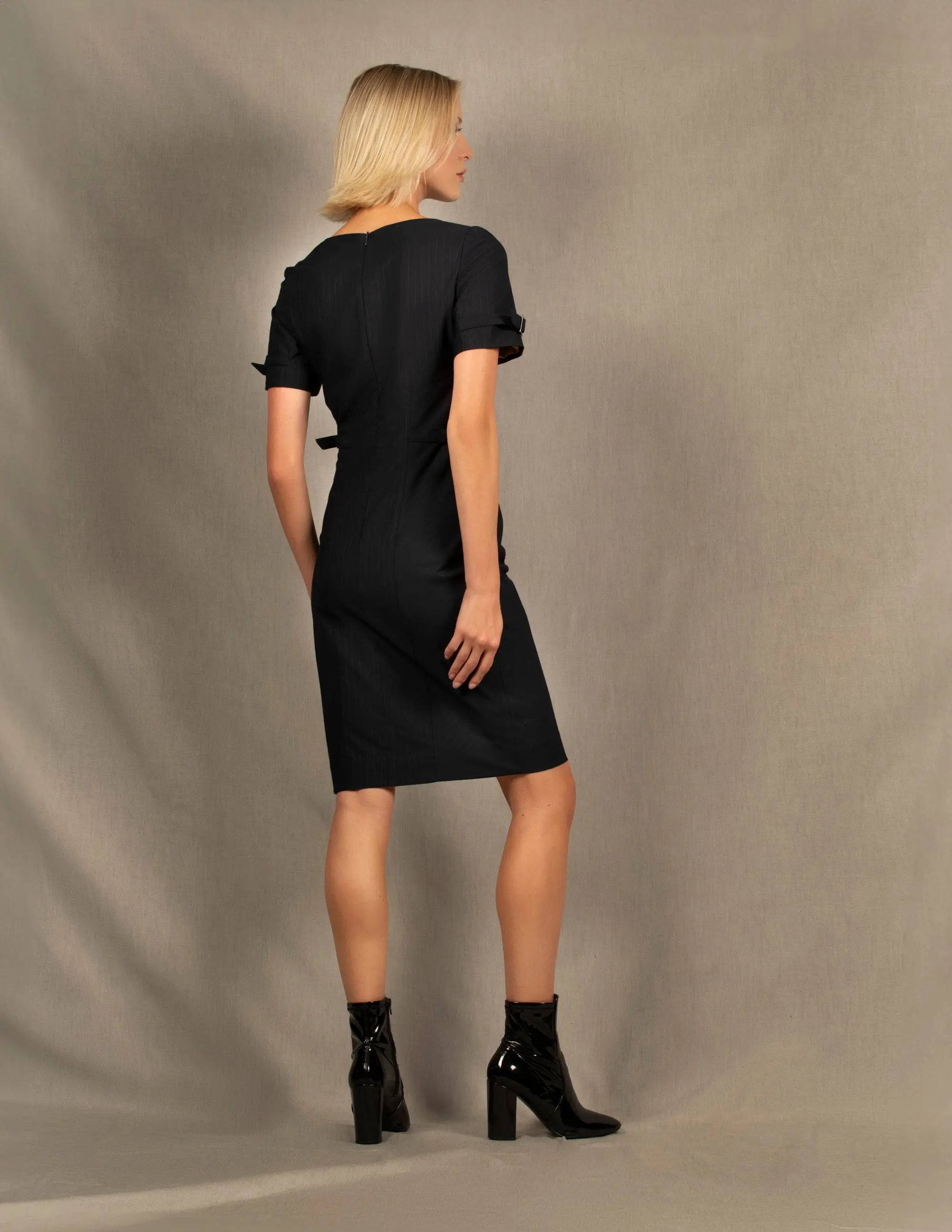 Robe Tailleur en Coton Bleu Marine à rayures - Soeur - My tailor is Joh