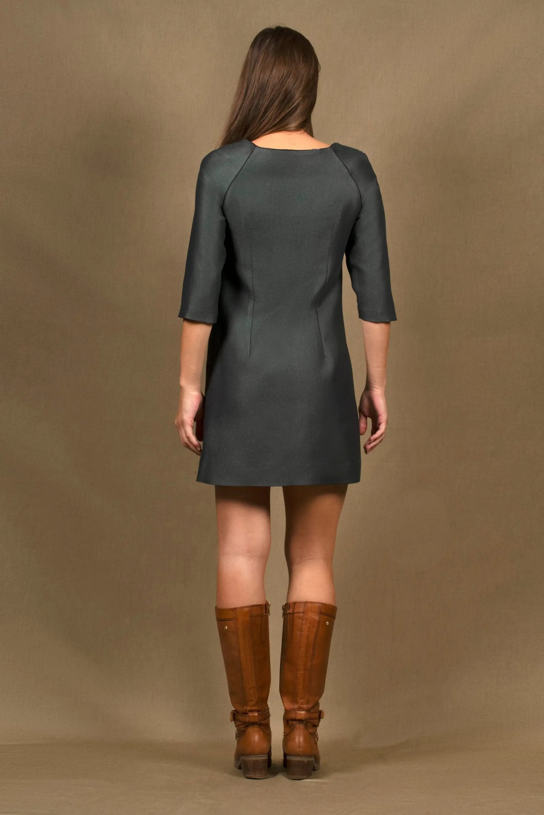 Robe Tailleur en Laine Vert Amande  - Sensation My tailor is Joh