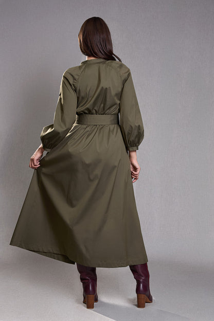 Robe chemisier longue Kaki - Éloquence