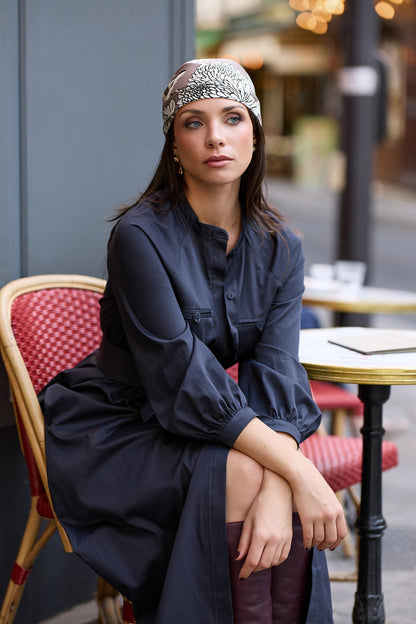 Robe chemisier Longue Noir Ardoise - Éloquence