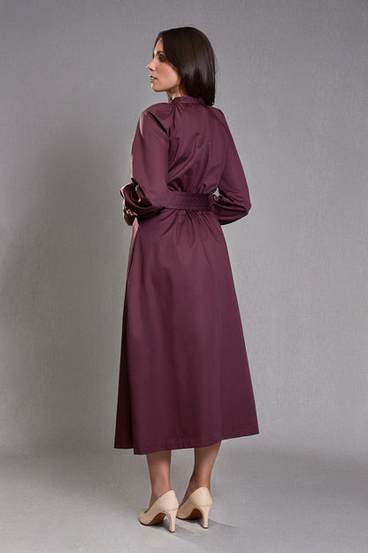 Robe chemisier longue Prune - Éloquence