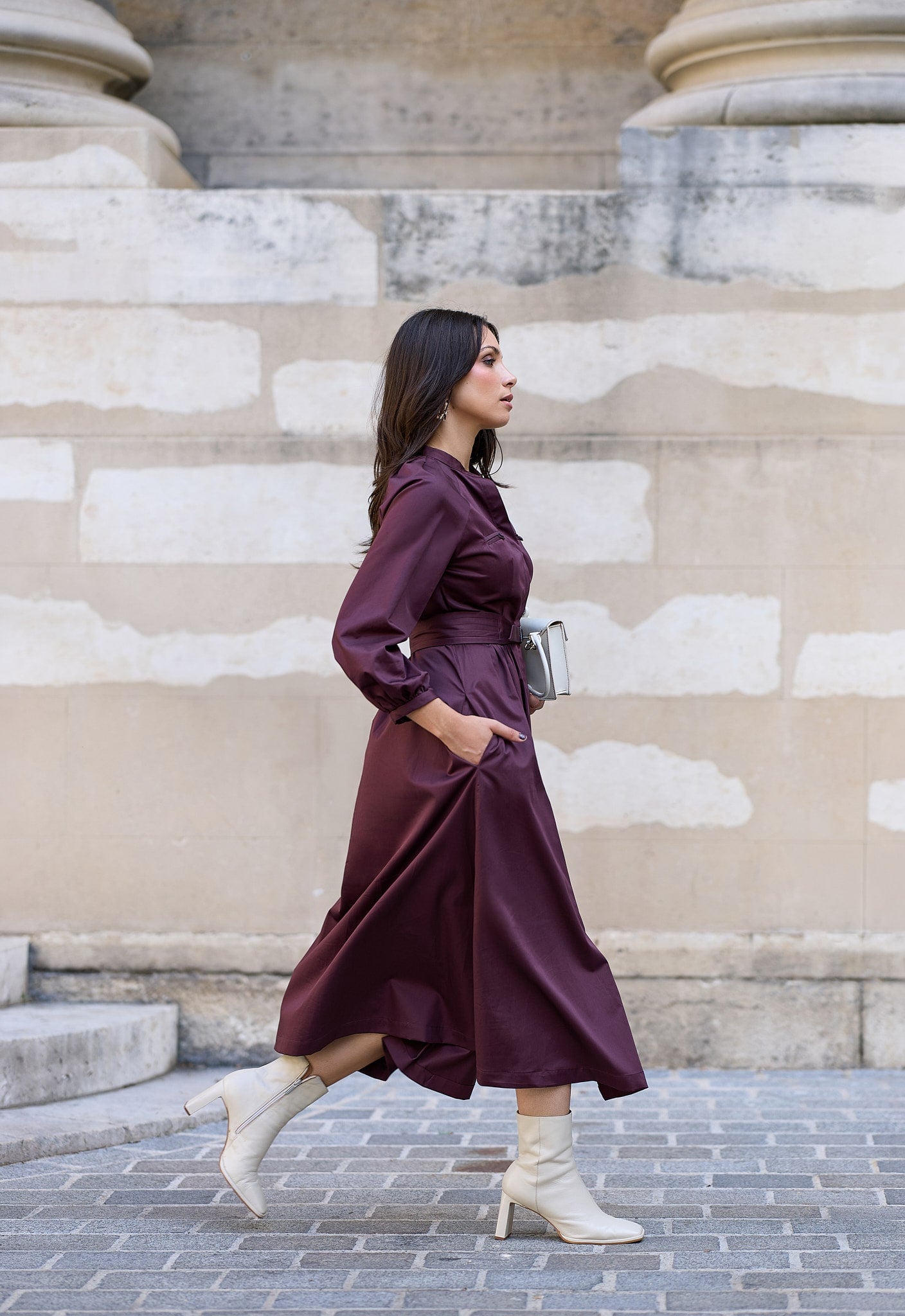 Robe chemisier longue Prune - Éloquence