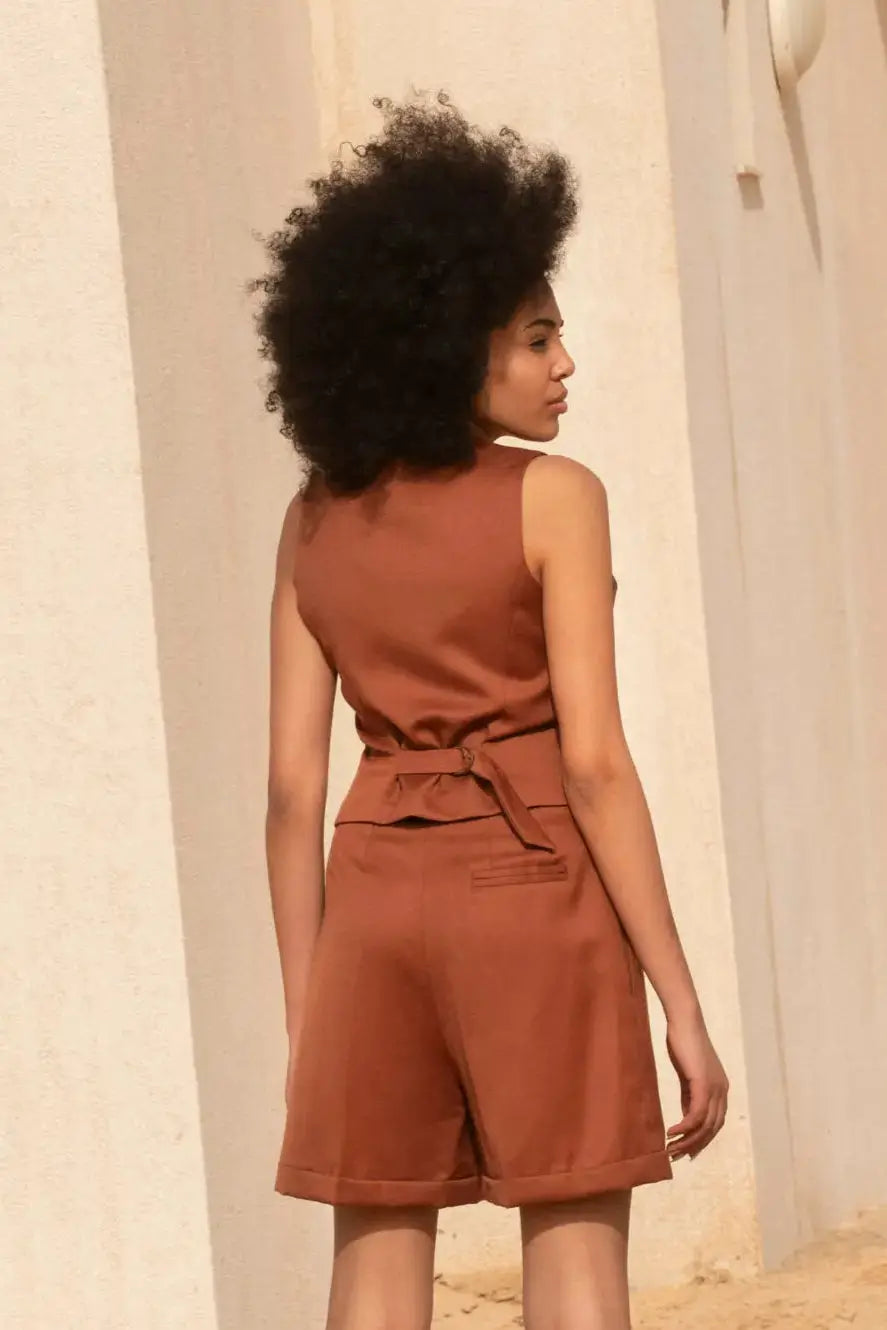 Short tailleur terra cotta Illusion - My tailor is Joh