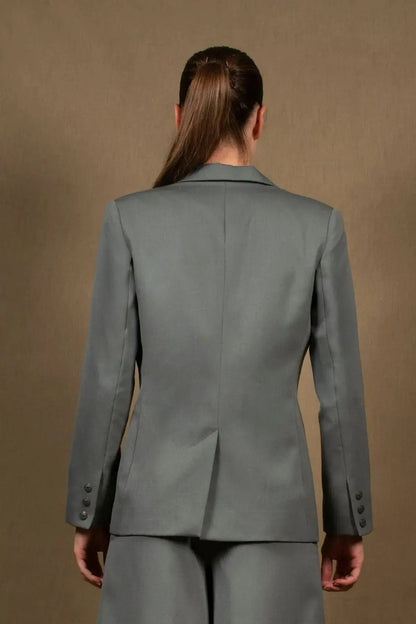 Veste Tailleur Femme Vert Amande en Laine - Abandon My Tailor Is Joh